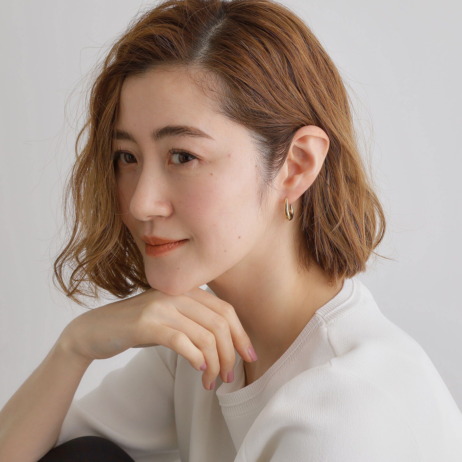 grove「【ステンレス】メタルオーバルピアス」|ピアス|