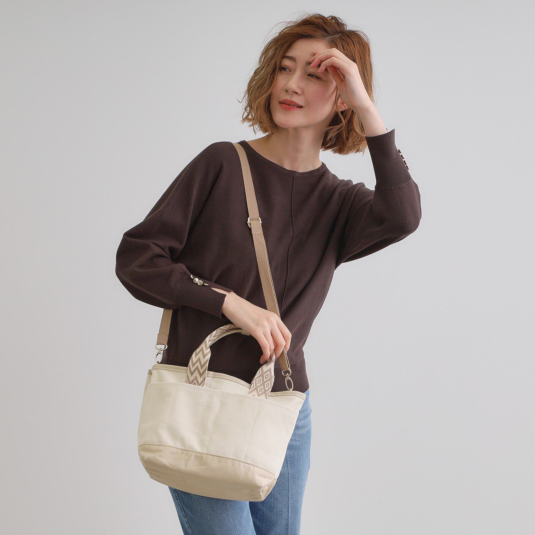 grove「ハンドルアソートキャンバス2WAYトート」|トートバッグ|