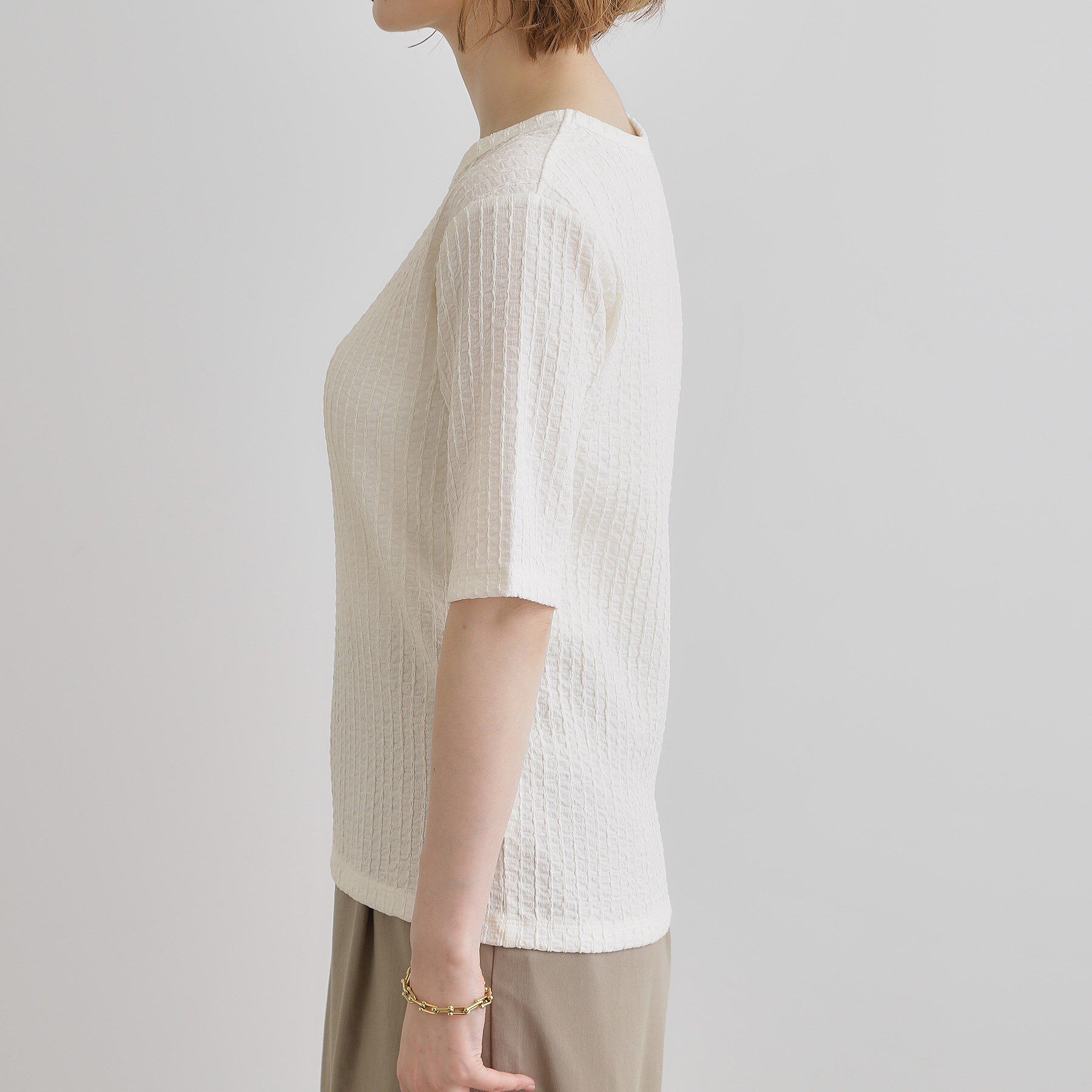 grove「ジャカードハーフスリーブプルオーバー」|Tシャツ・カットソー|