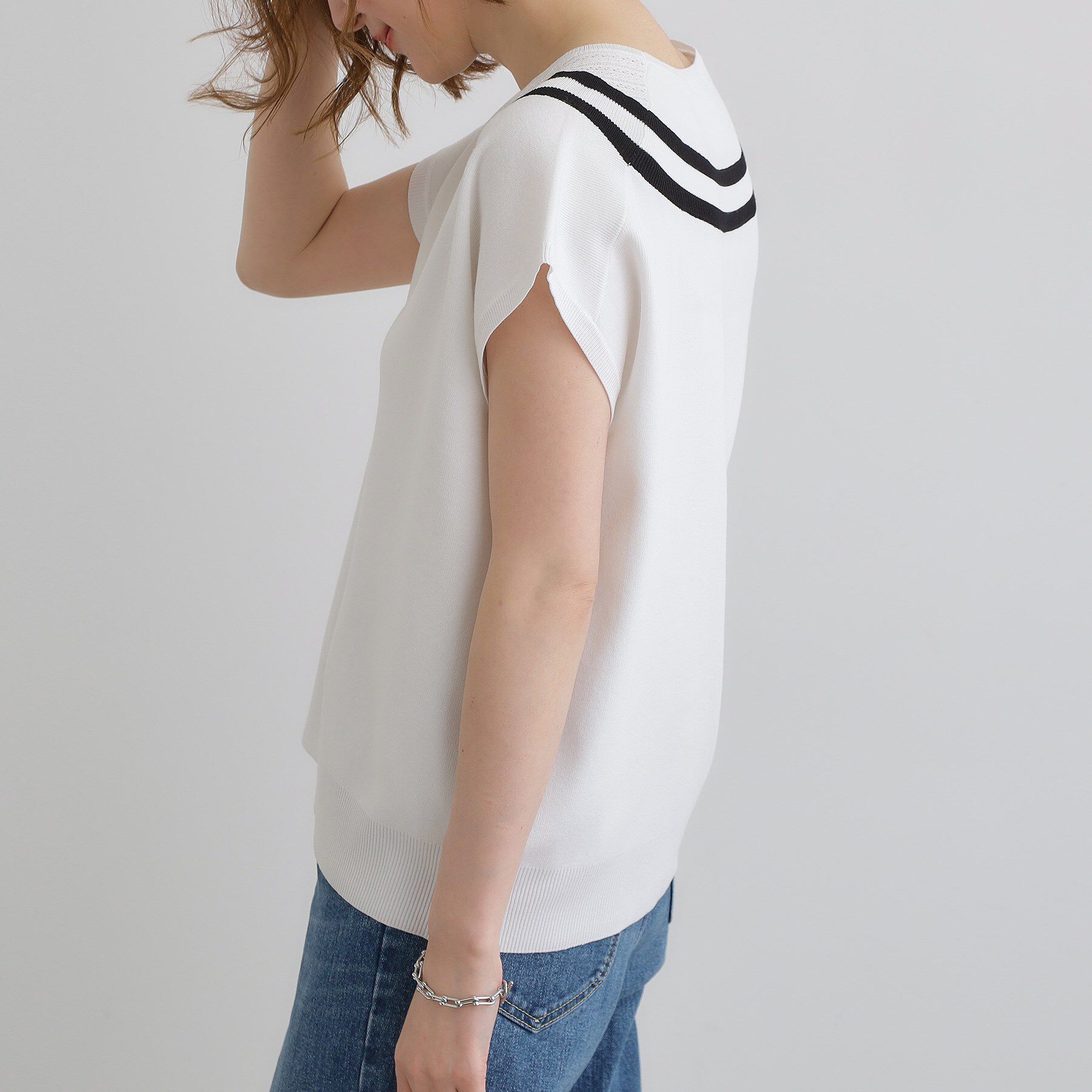 grove「繊細な透かし編みが上品な大人のチルデンニット」|ニット・セーター|