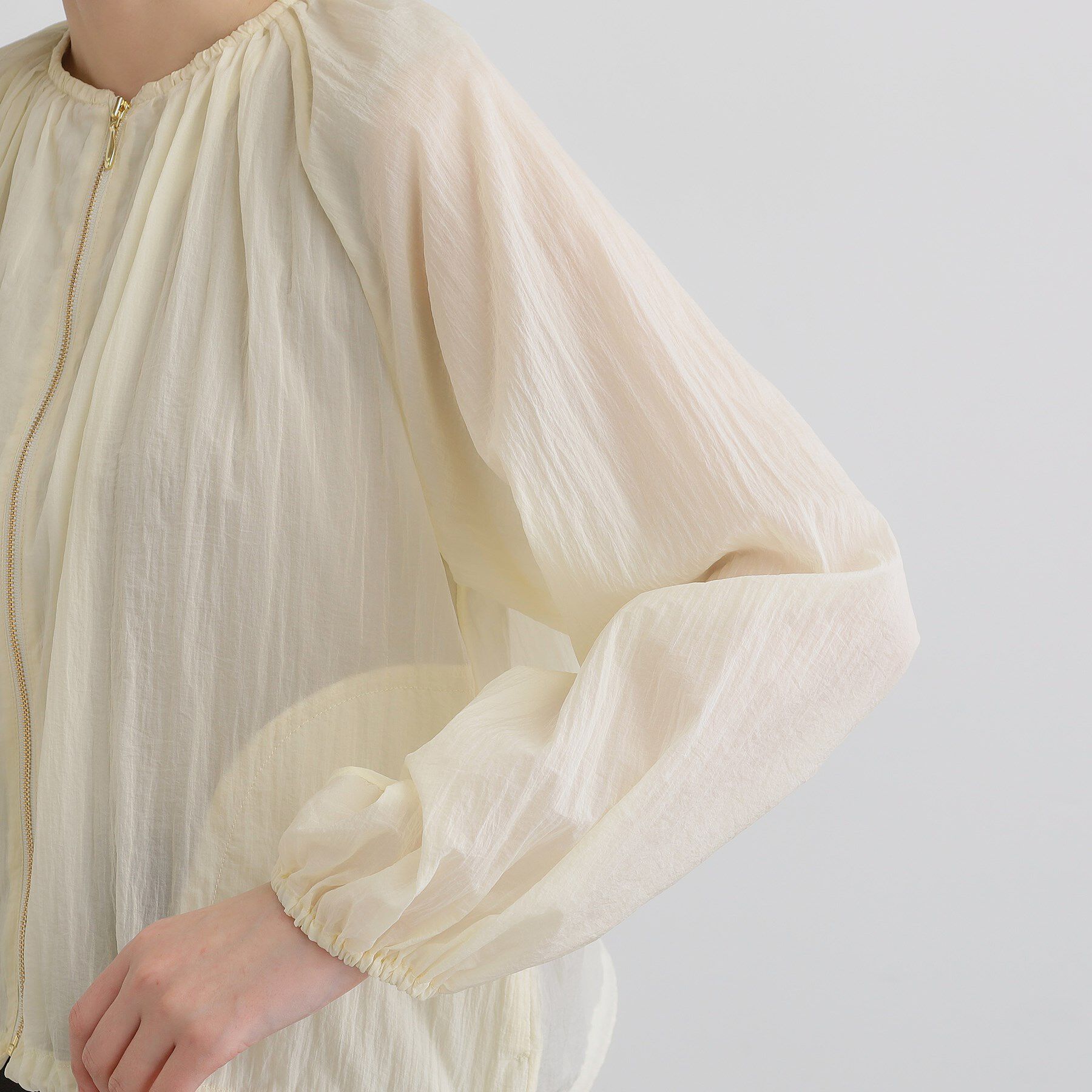 grove「【洗える】シアーナイロンギャザーブルゾン」|ブルゾン・スタジャン|