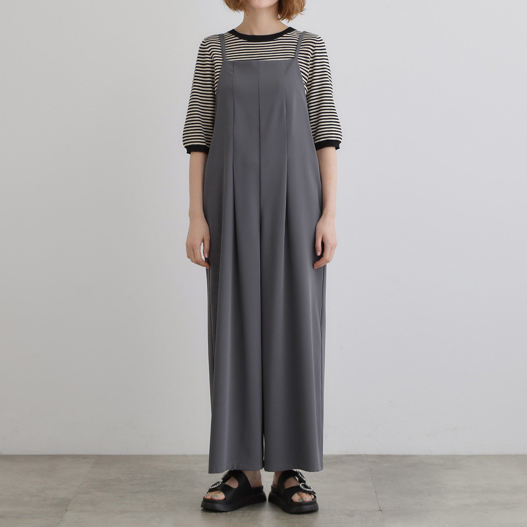grove「一枚でこなれる、大人のイージーサロペット」|オールインワン|