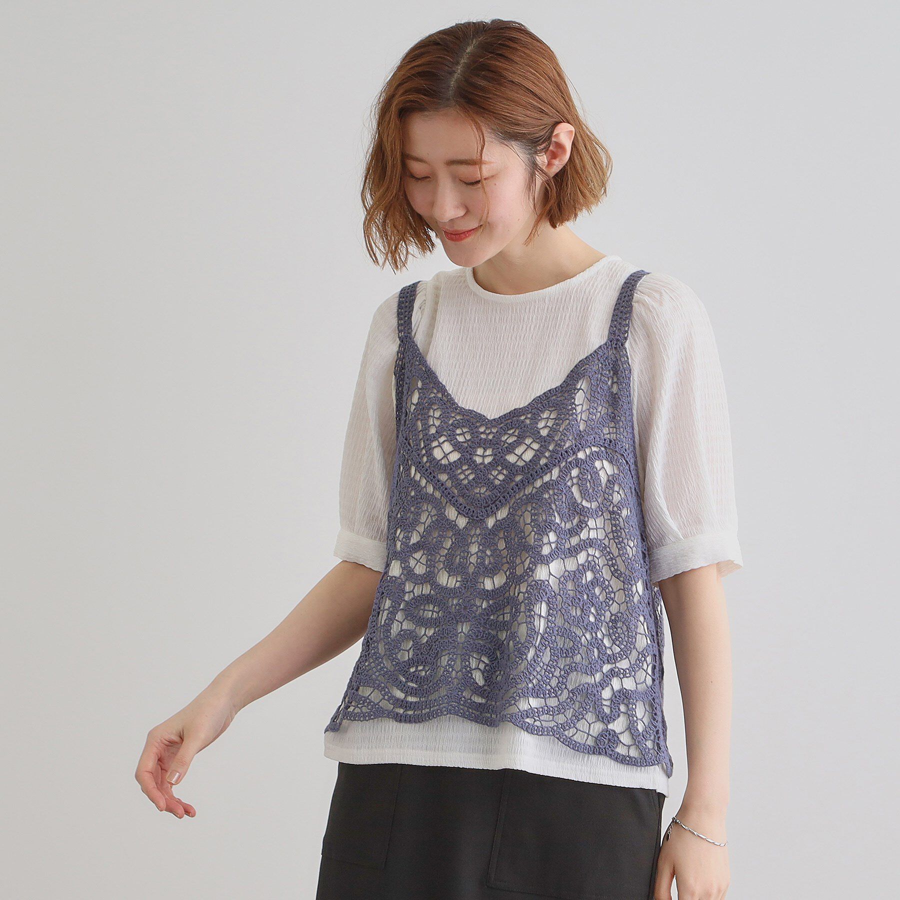 grove「1枚でお洒落に決まるレースビスチェ&times;ブラウスSET」|シャツ・ブラウス|