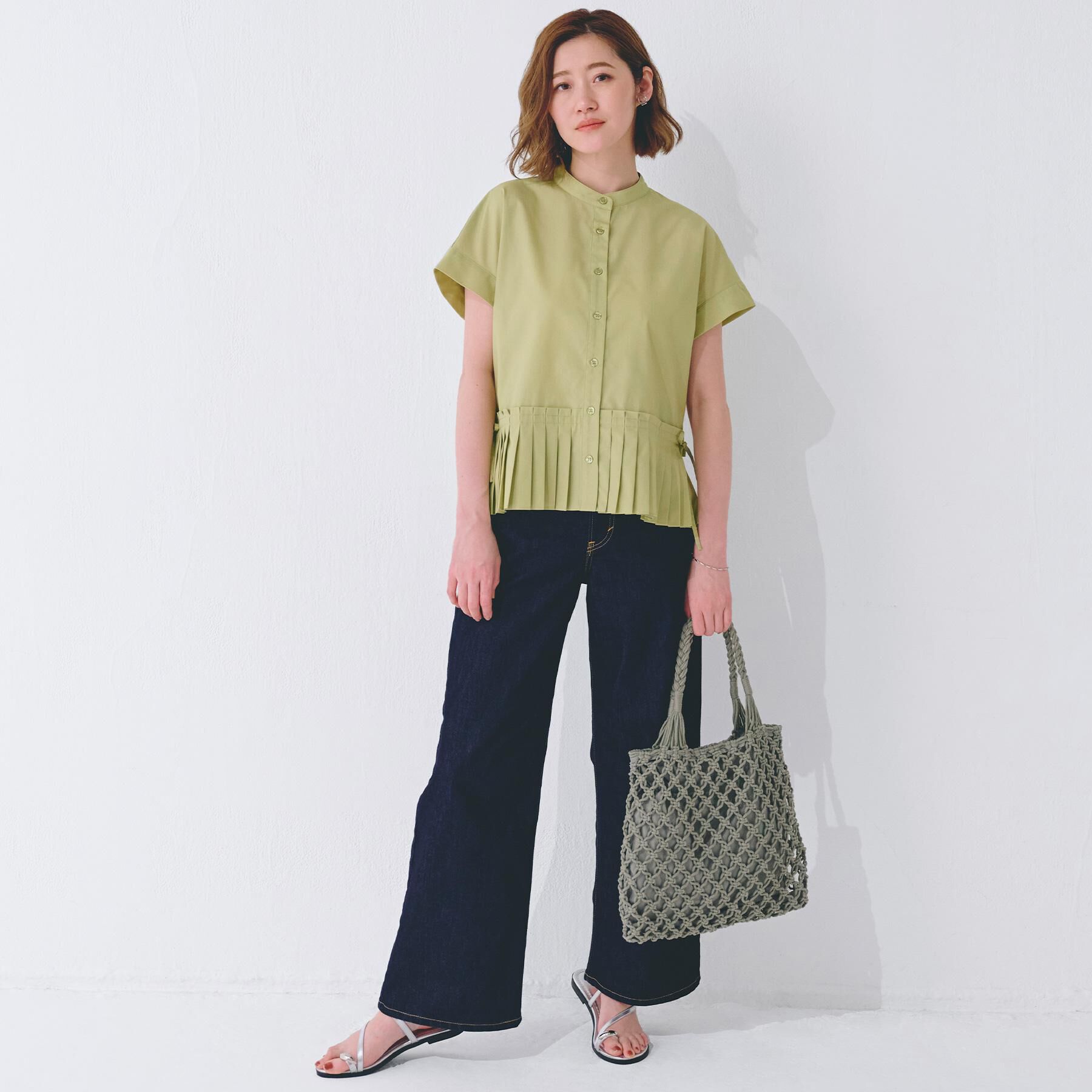 grove「キレイに見えて嬉しい 裾プリーツシャツ」|シャツ・ブラウス|