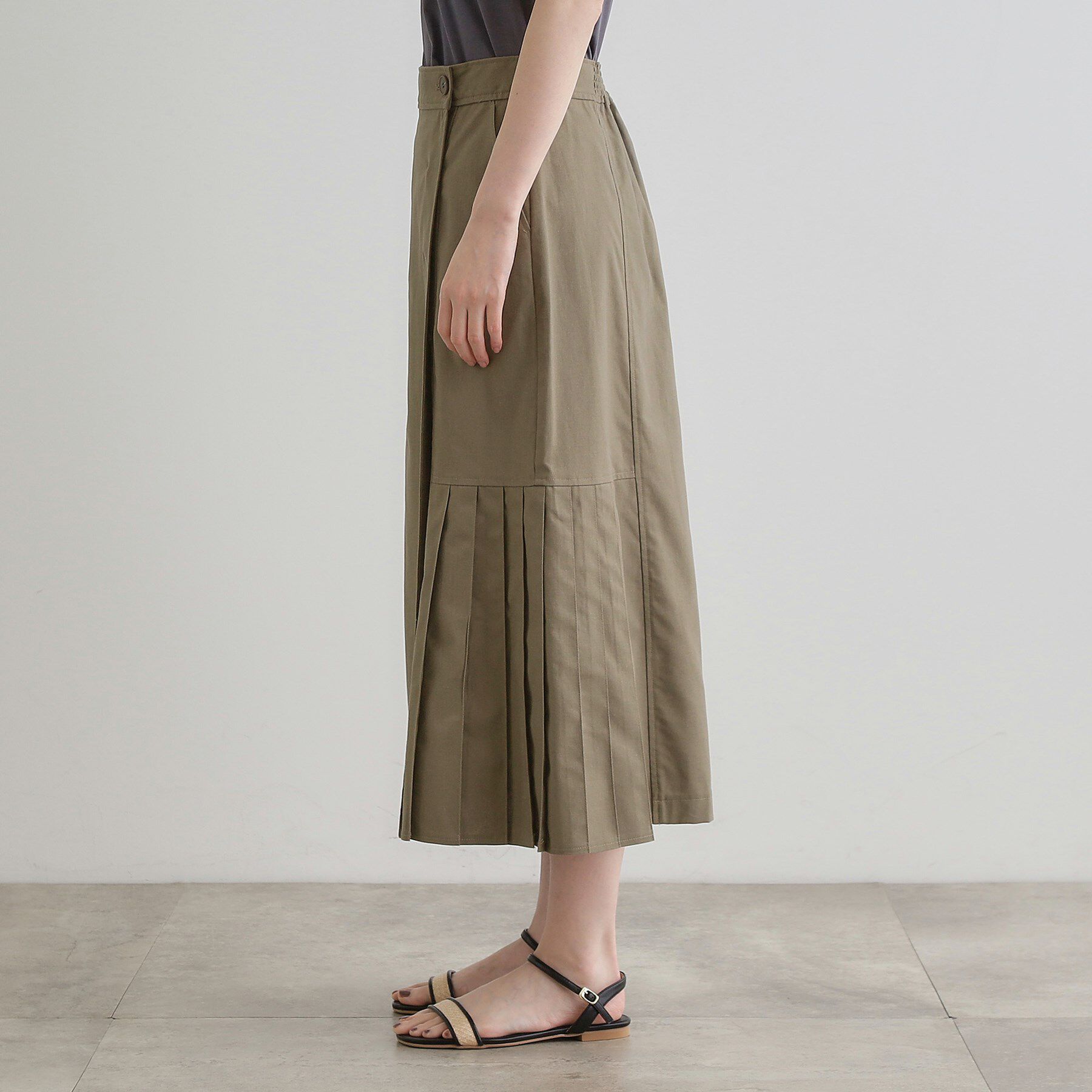 grove「【大人のニュアンス】リネン混サイドタックスカート」|スカート|