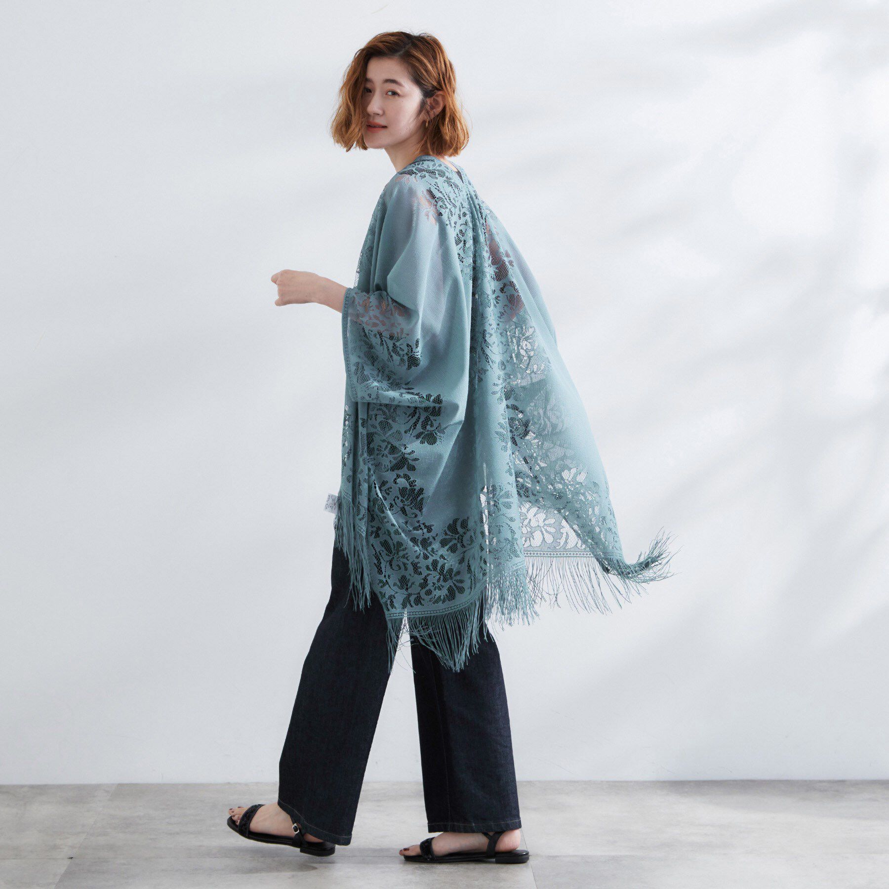 grove「レースタバードポンチョ」|ポンチョ・ケープ|