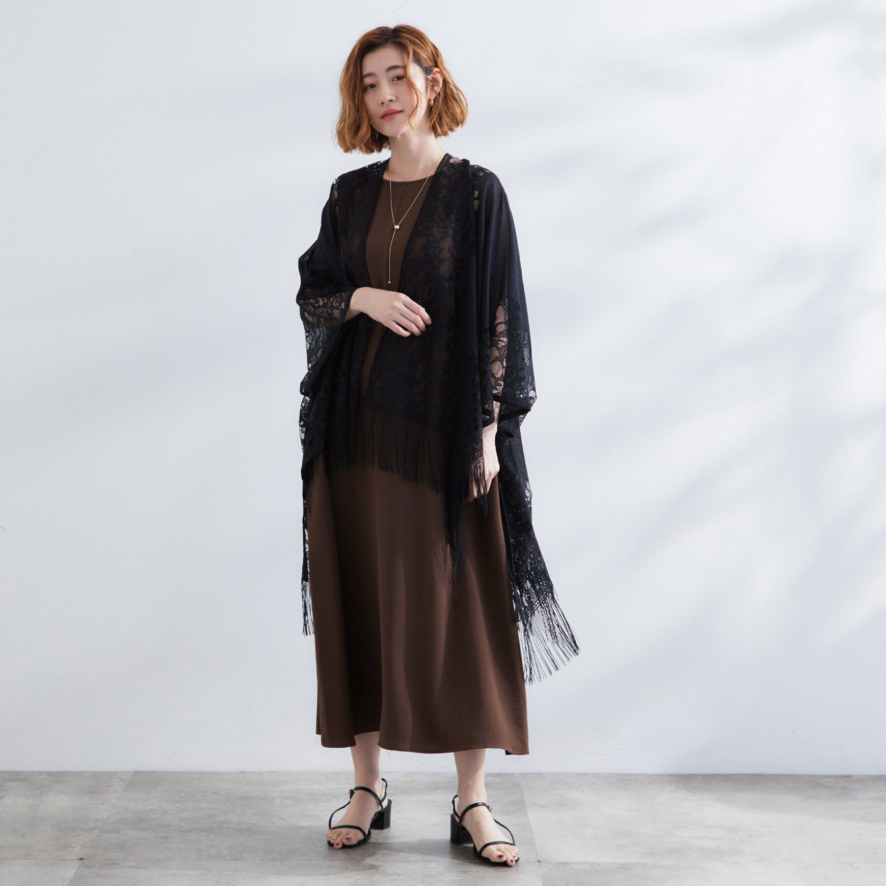 grove「レースタバードポンチョ」|ポンチョ・ケープ|