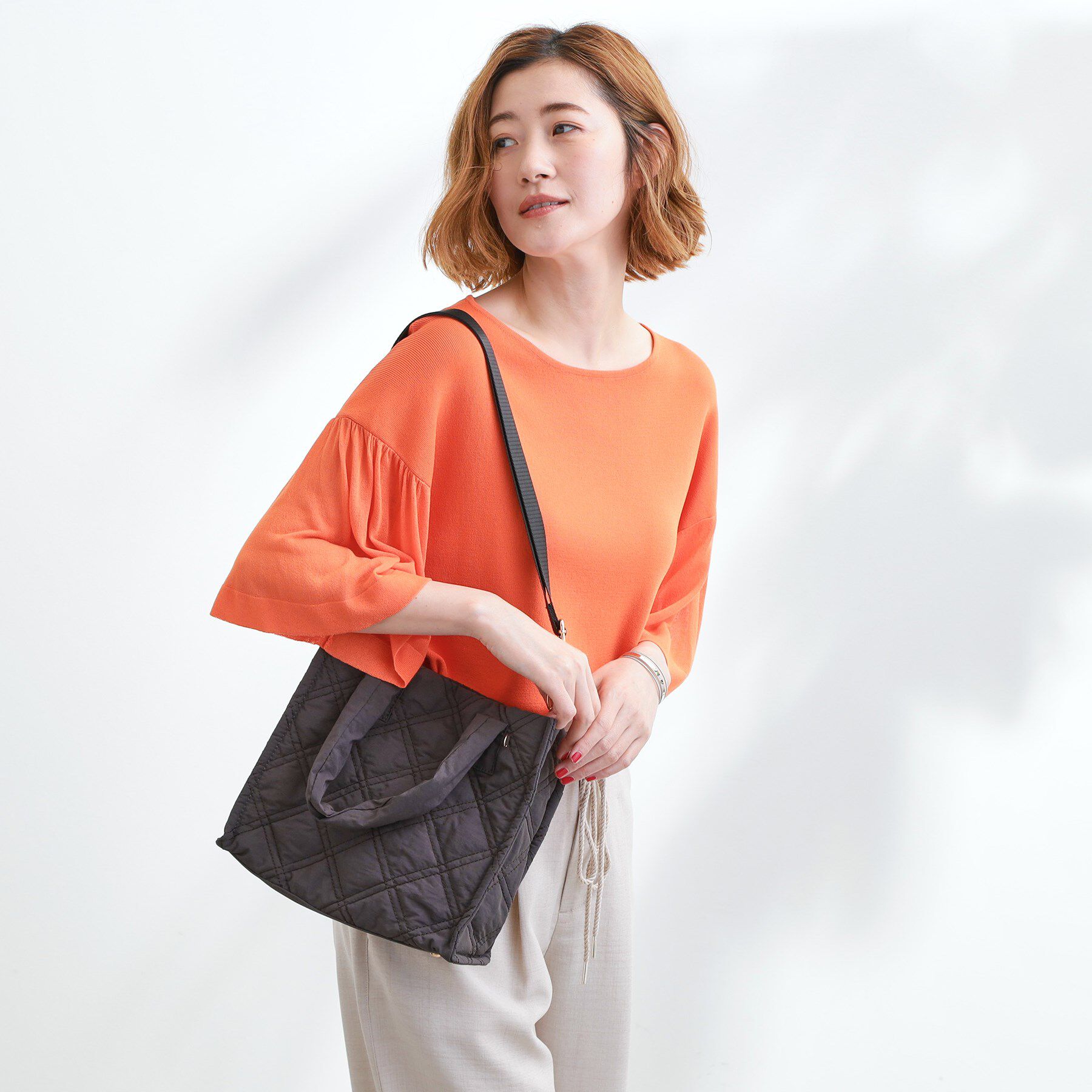 grove「【撥水】キルトスクエア2WAYトート」|トートバッグ|