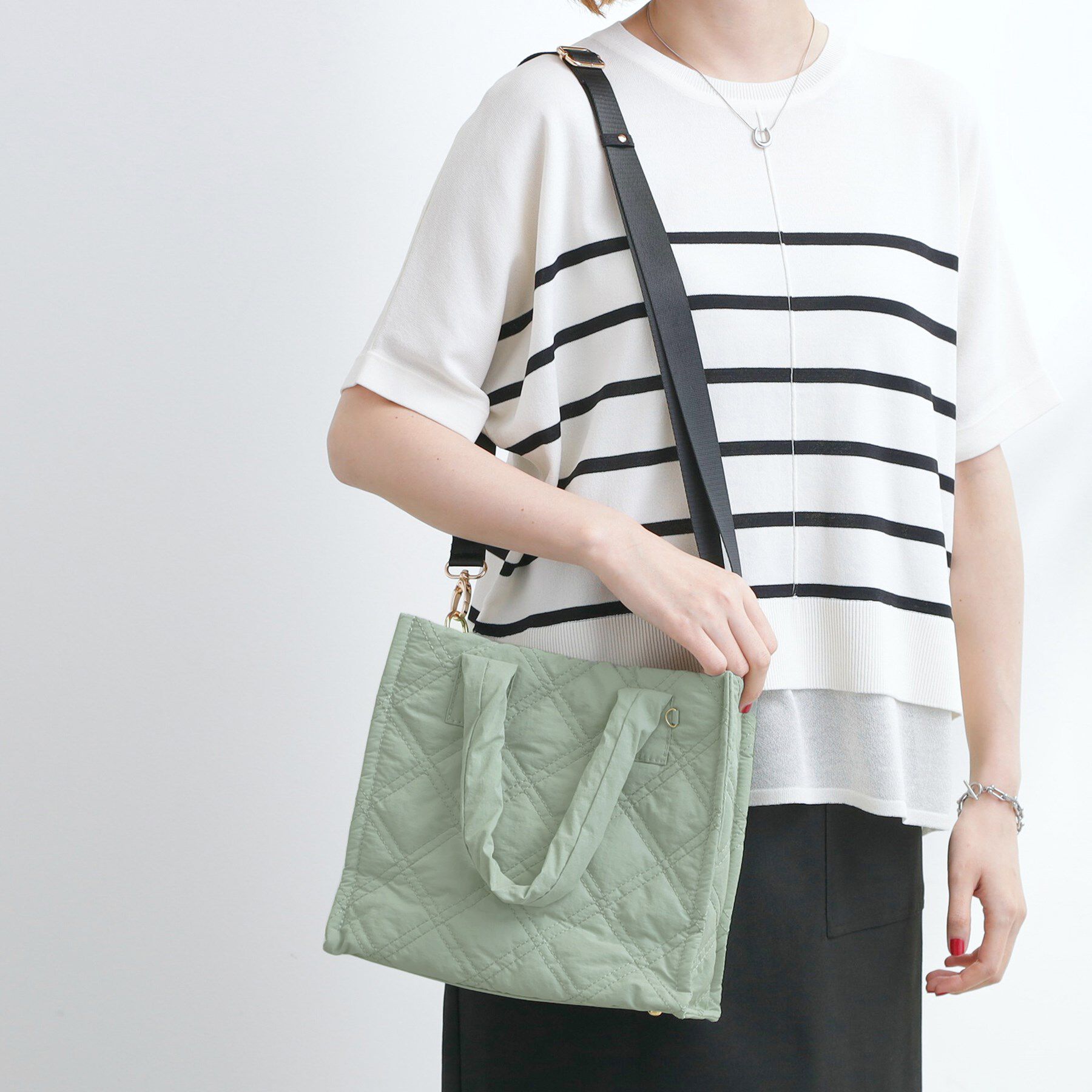grove「【撥水】キルトスクエア2WAYトート」|トートバッグ|