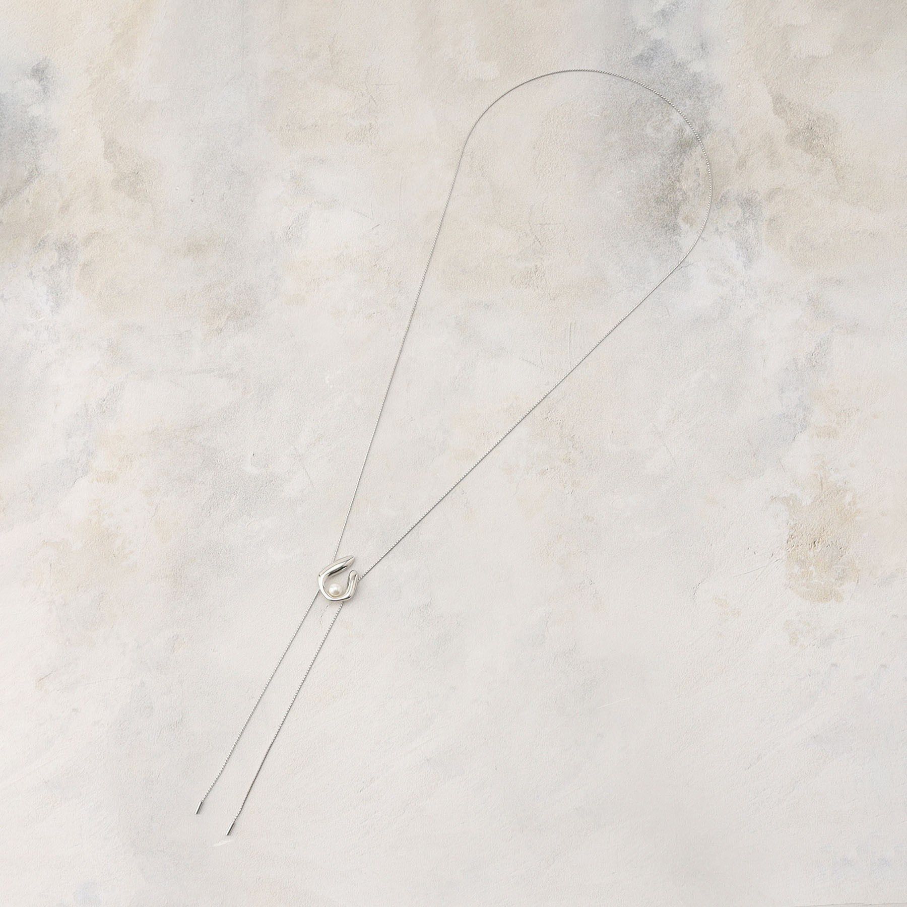 grove「U字メタルパール調スライドネックレス」|ネックレス|