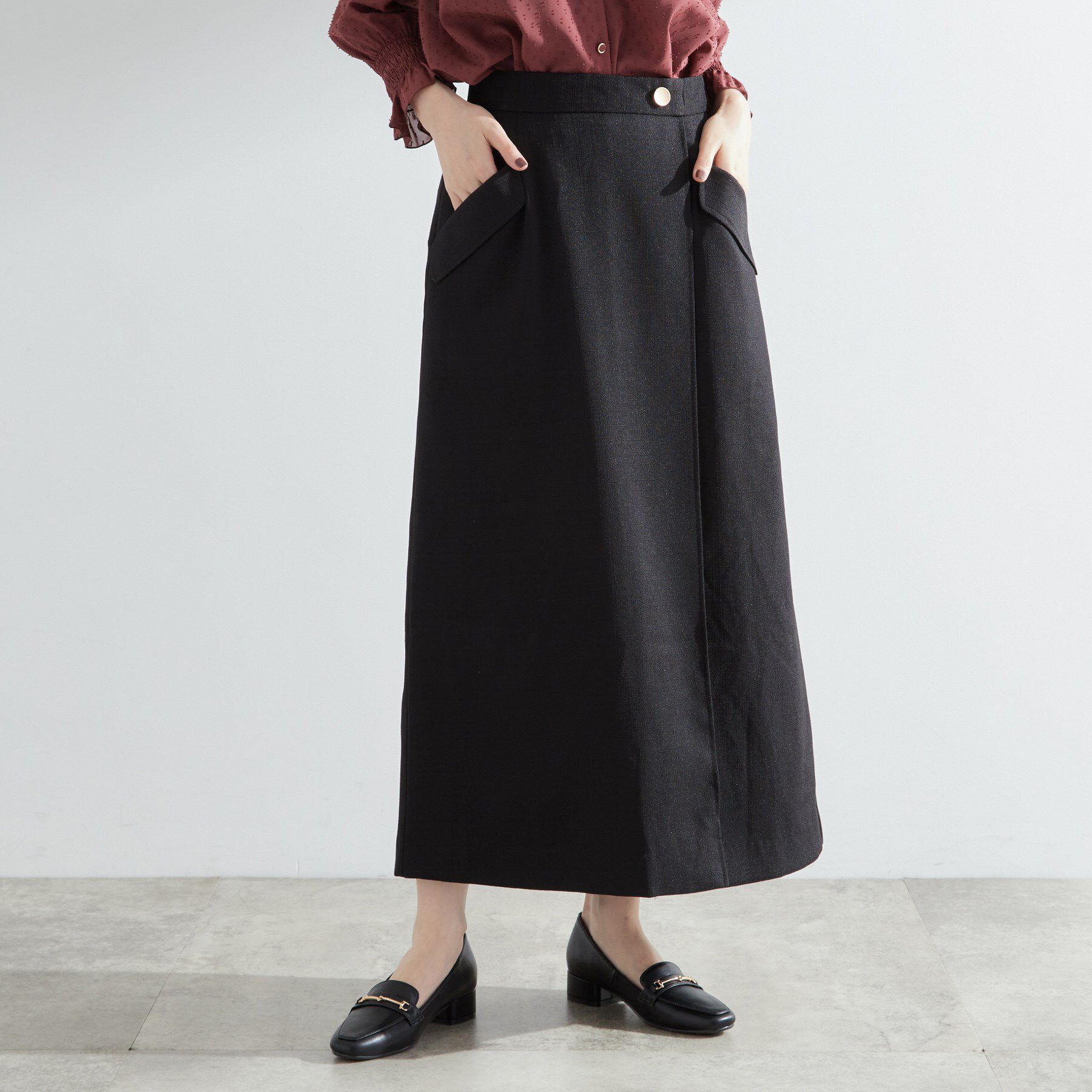 grove「秋先取り　フラップポケットラップスカート」|スカート|