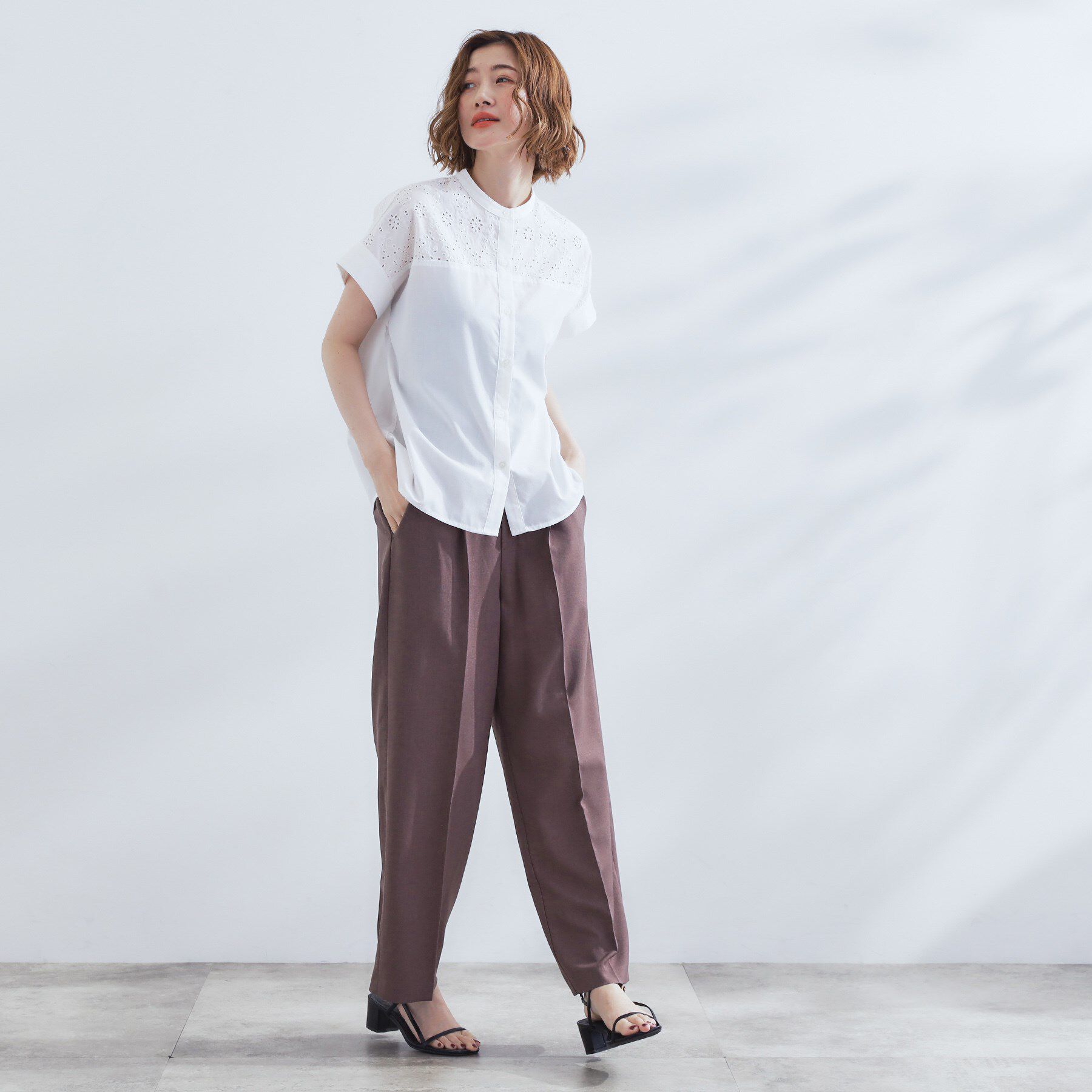 grove「涼やかさと上品さを兼ね備えた　レースシャツブラウス」|シャツ・ブラウス|