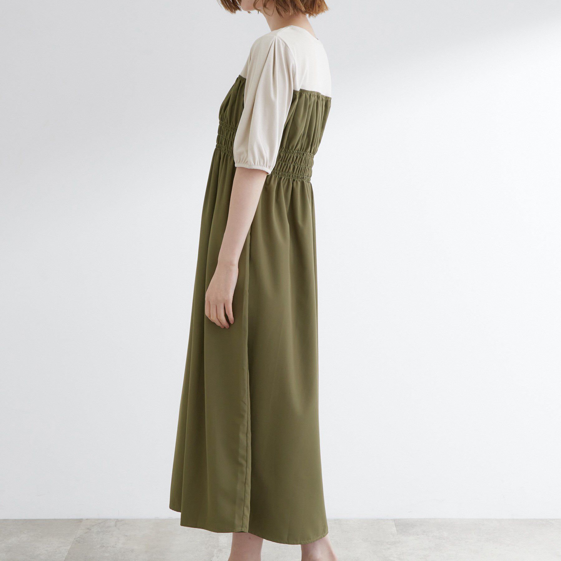 grove「【洗える/二の腕カバー】一枚で映える！ビスチェドッキングワンピース」|ワンピース|