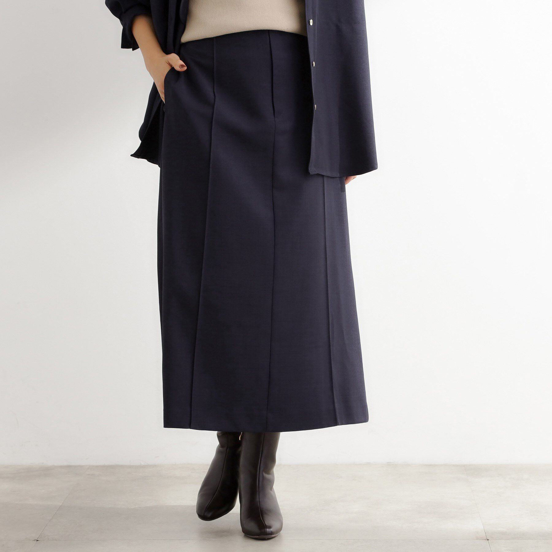 grove「【カセット服】洗えるストレートシルエットスカート」|スカート|ダークネイビー(89