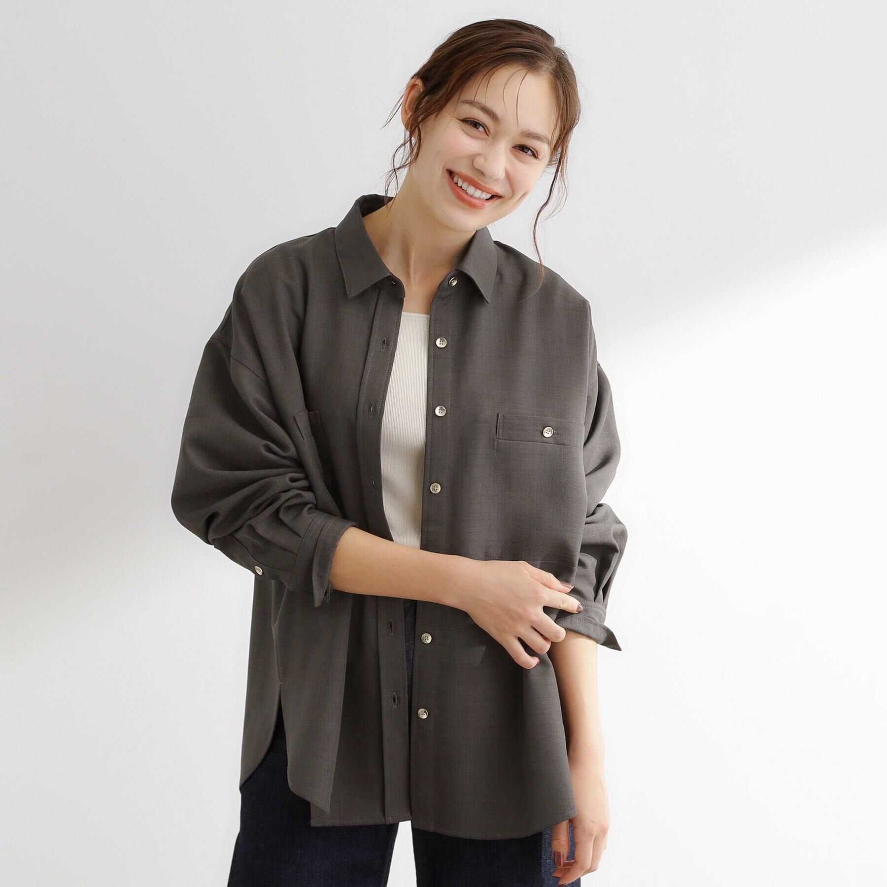 grove「【カセット服/選べる着丈】洗濯機で洗えるオーバーシャツ」|シャツ・ブラウス|