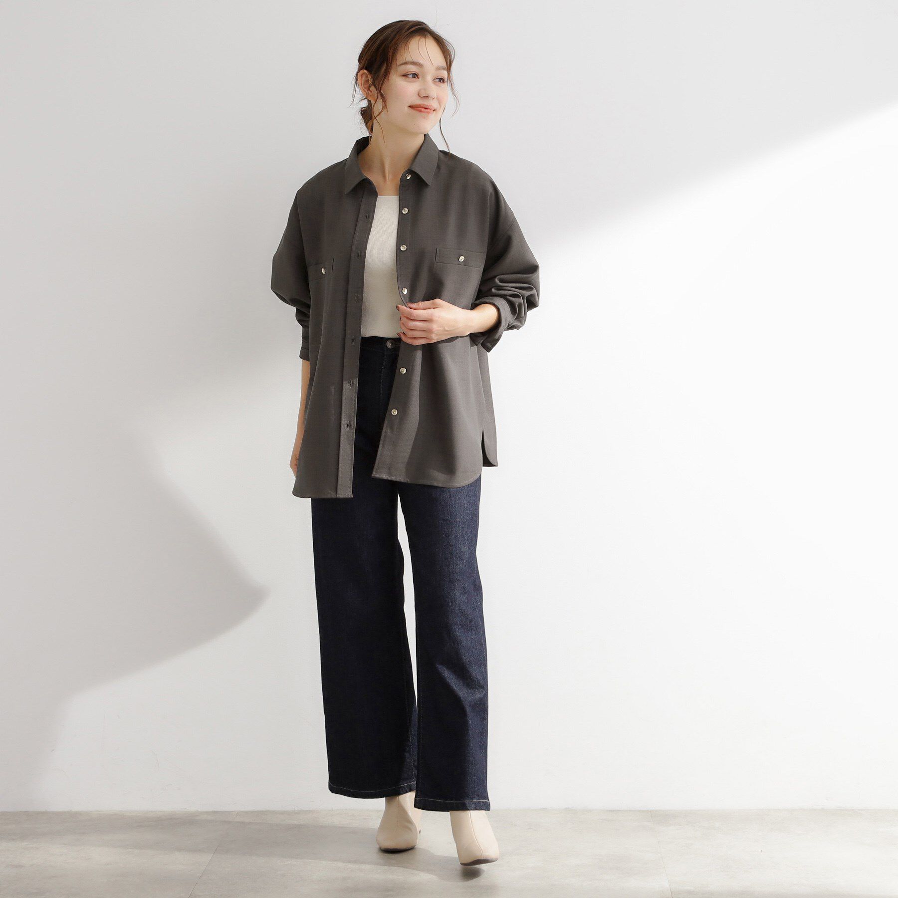 grove「【カセット服/選べる着丈】洗濯機で洗えるオーバーシャツ」|シャツ・ブラウス|