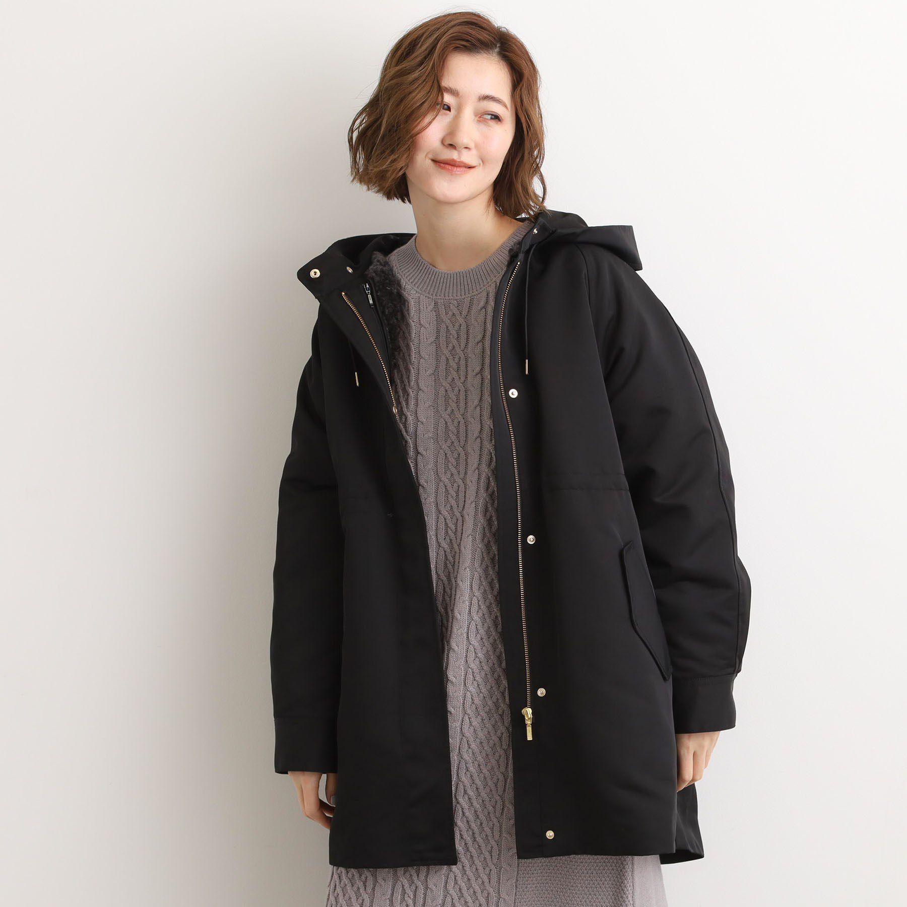 grove「最終お値下げ！！【名品アウター/3WAY・はっ水】ボアライナー付きモッズコート」|ミリタリー・モッズコート|