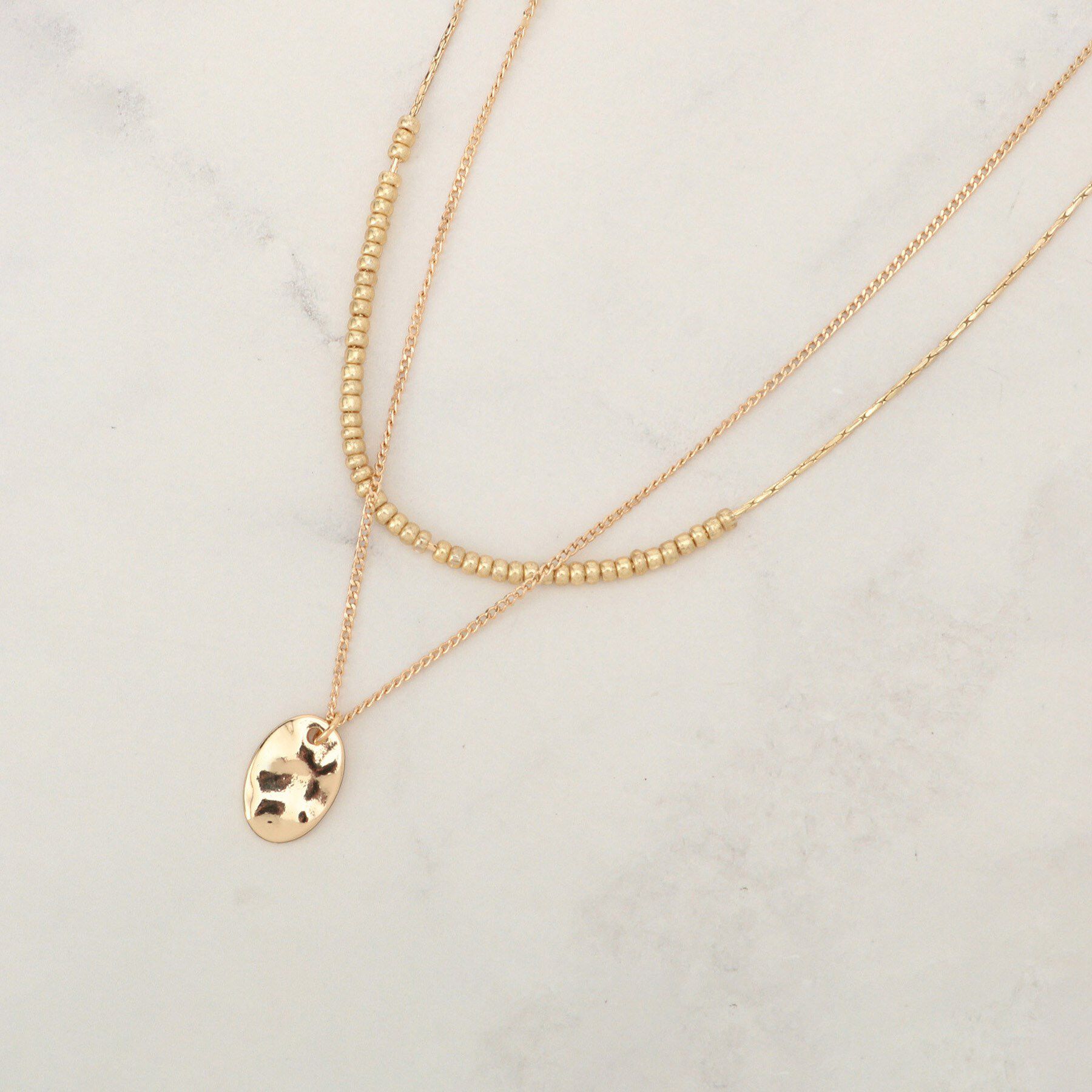 grove「メタルプレート2連ネックレス」|ネックレス|