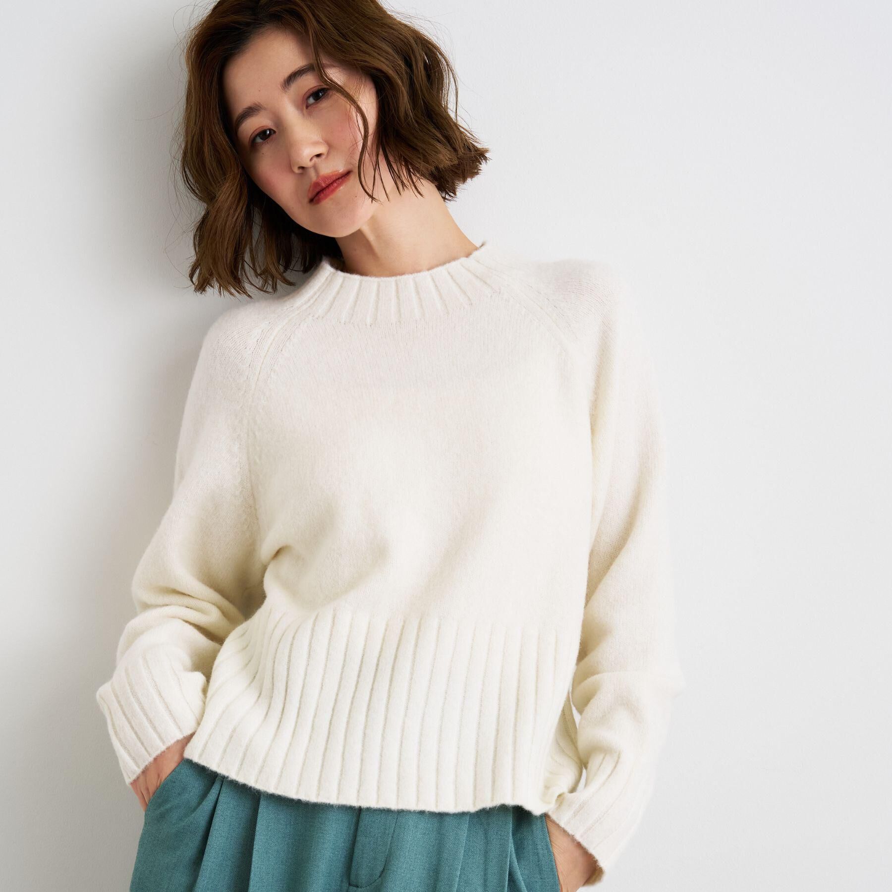 grove「【洗える】バックリブ切替ニット」|ニット・セーター|