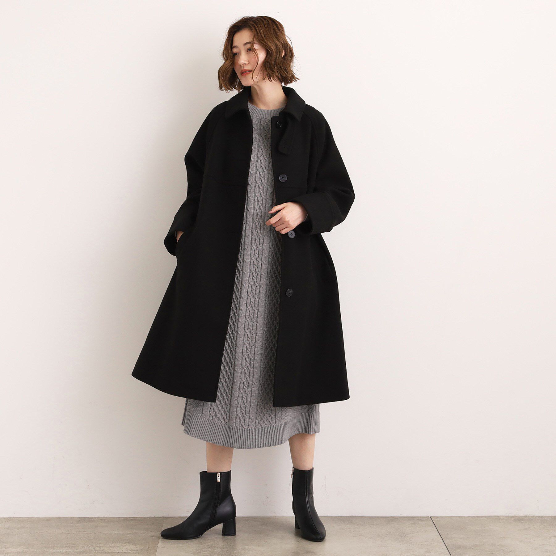 grove「クラシカルな佇まい 大人のステンカラーロングコート」|ステンカラーコート|