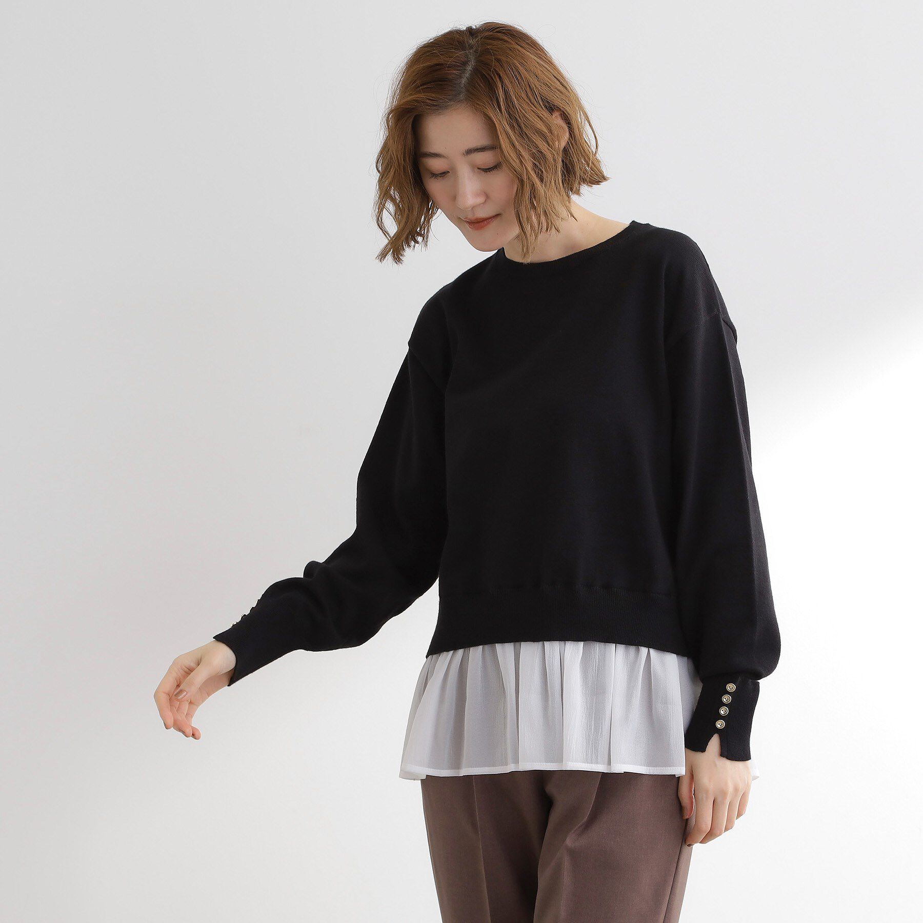 grove「裾レイヤードニットプルオーバー」|ニット・セーター|