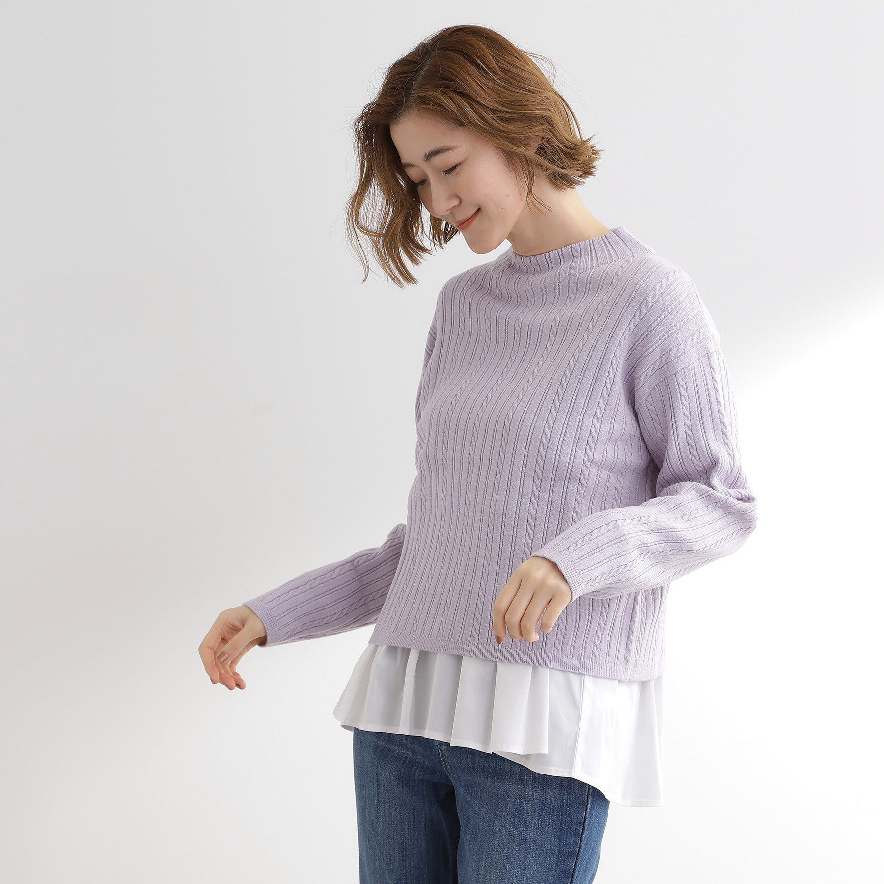 grove「裾切替タックペプラムTシャツ」|Tシャツ・カットソー|