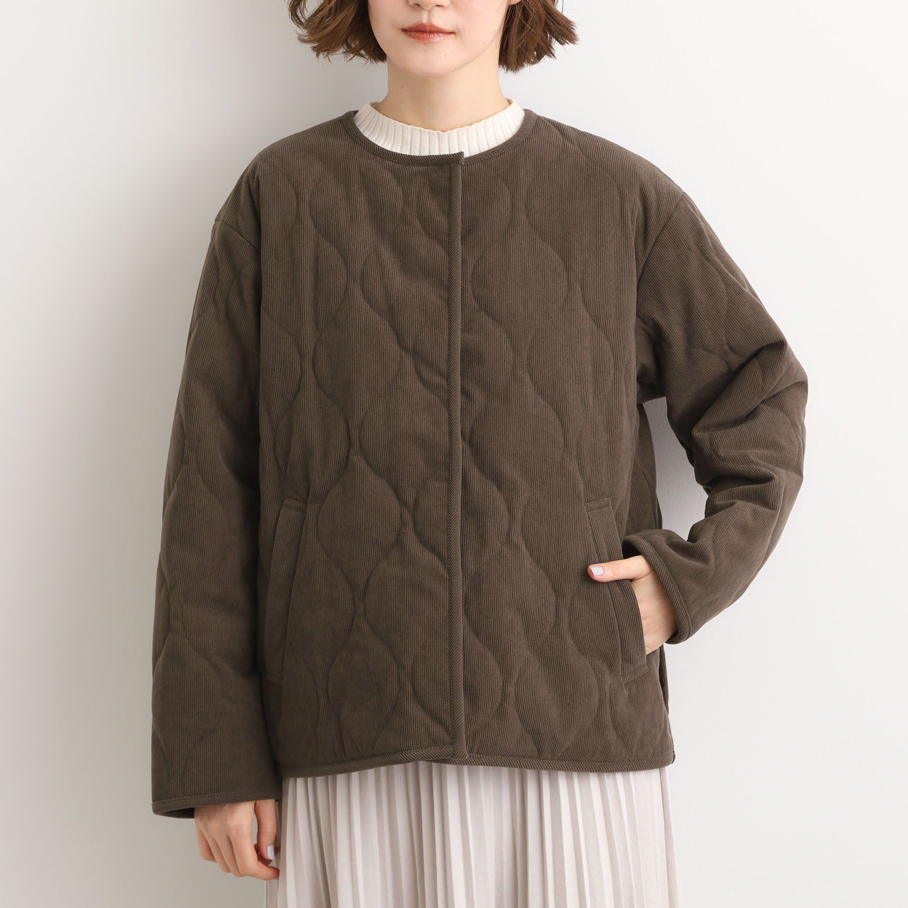 grove「【2WAY・リバーシブル】大人が着たい上品コーデュロイジャケット」|ダウン|