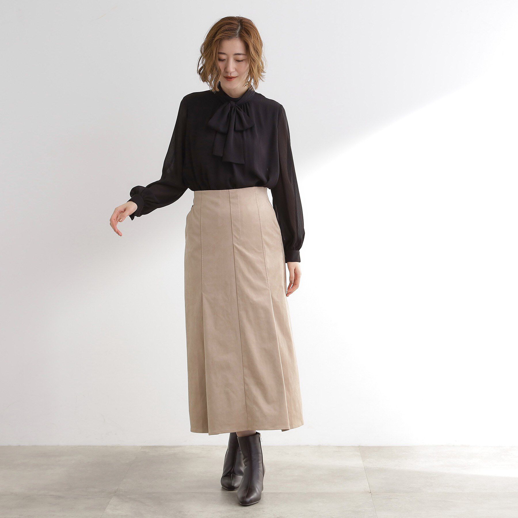 grove「シアーストライプボウタイブラウス」|シャツ・ブラウス|