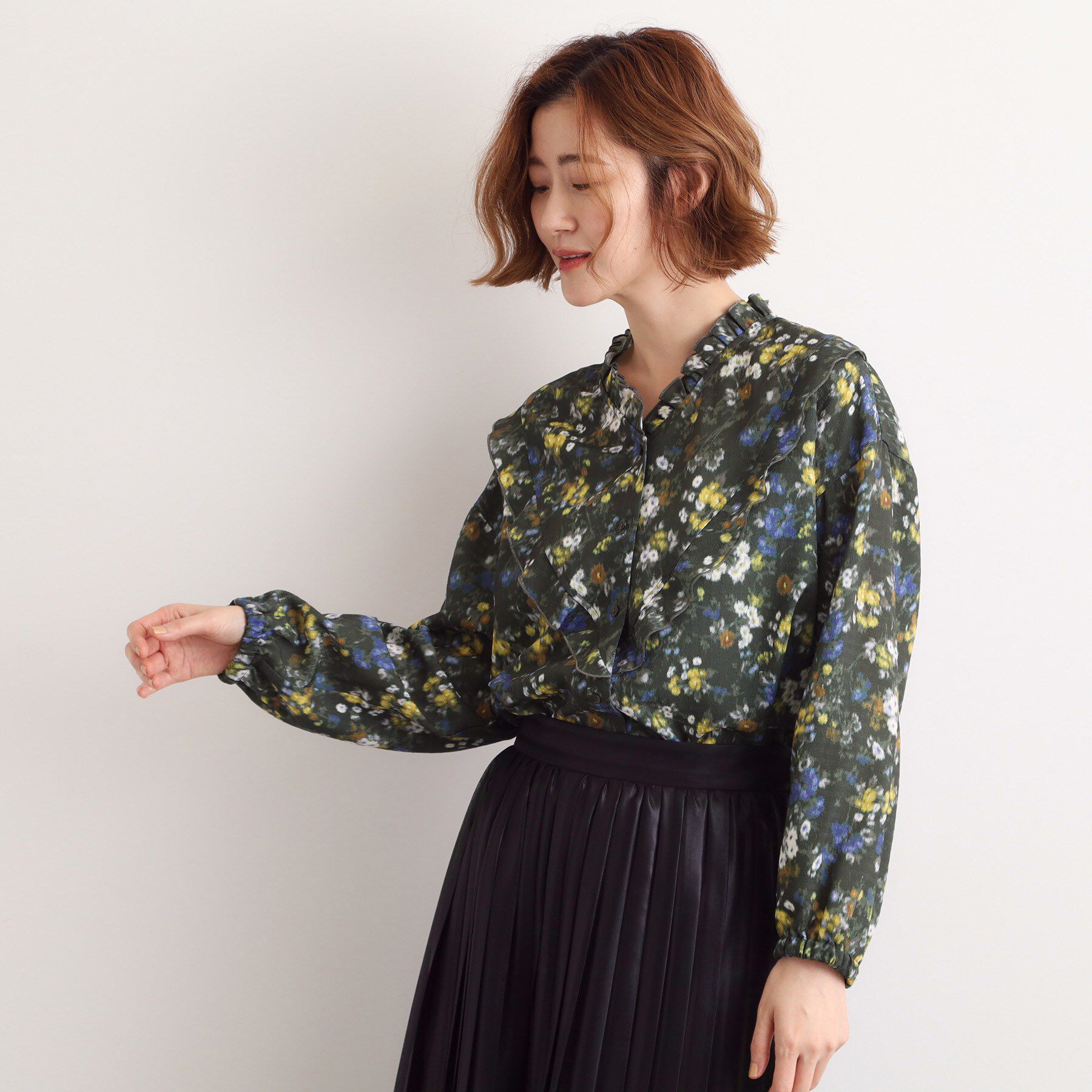 grove「カスリフラワープリントブラウス」|シャツ・ブラウス|