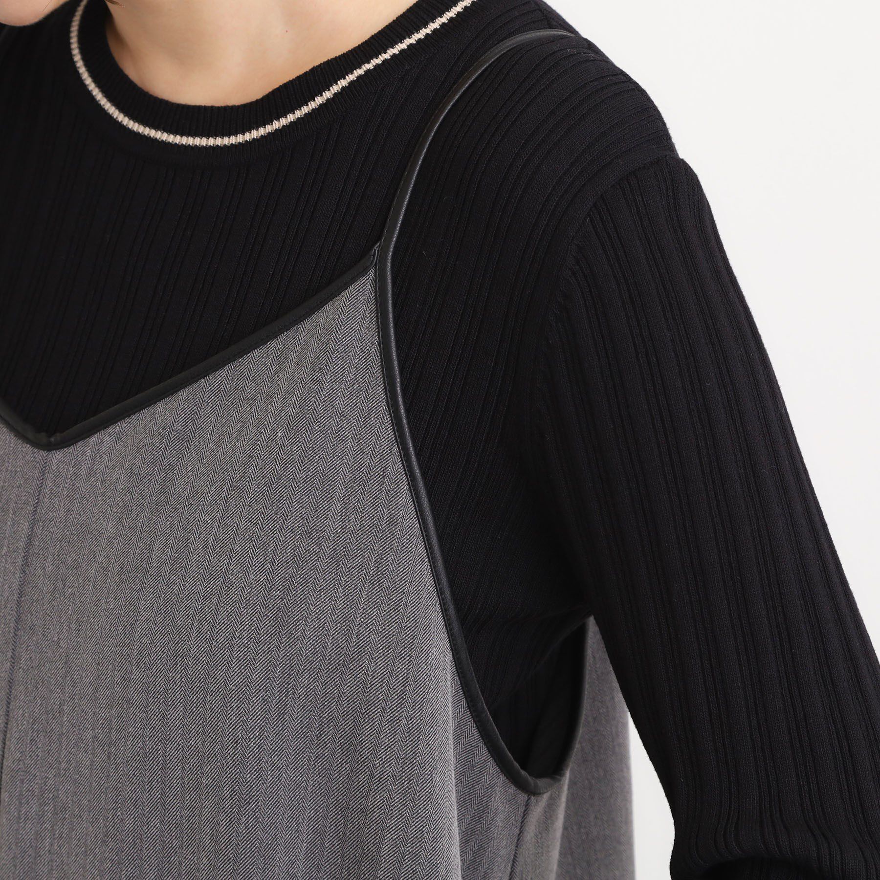 grove「【体型カバー/レイヤード】へリンボンキャミワンピース」|ワンピース|