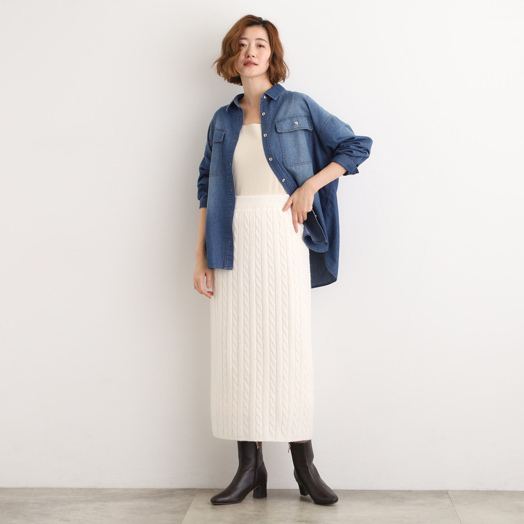 grove「【SETITEM】ケーブルニットスカート」|スカート|