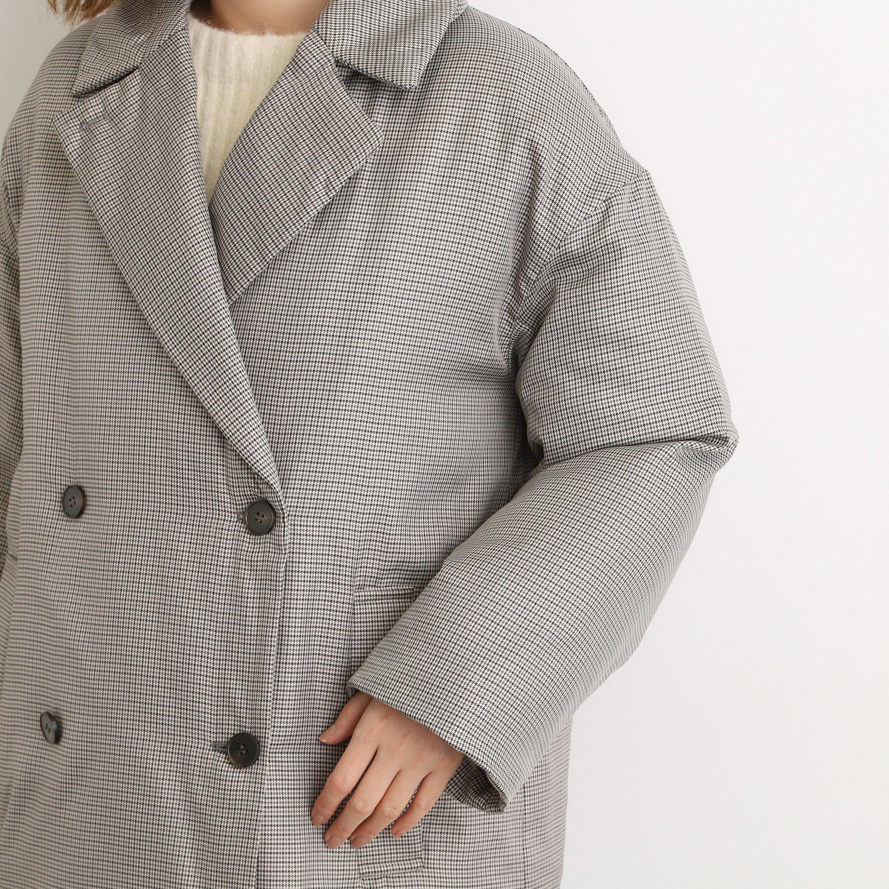 grove「すっきり見え、ステッチレス中綿コート」|ダウン|