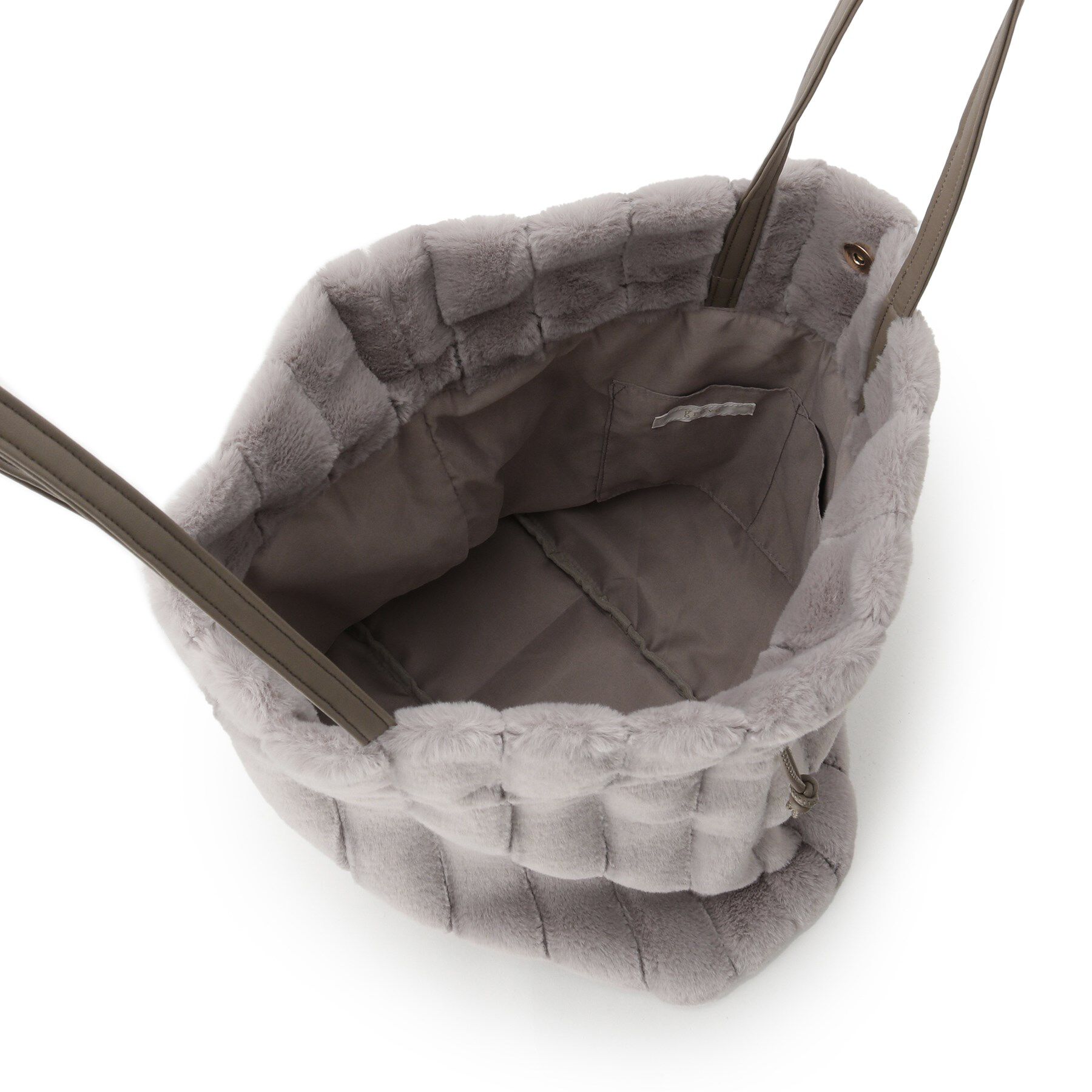 grove「ストライプエコファー巾着トート」|トートバッグ|