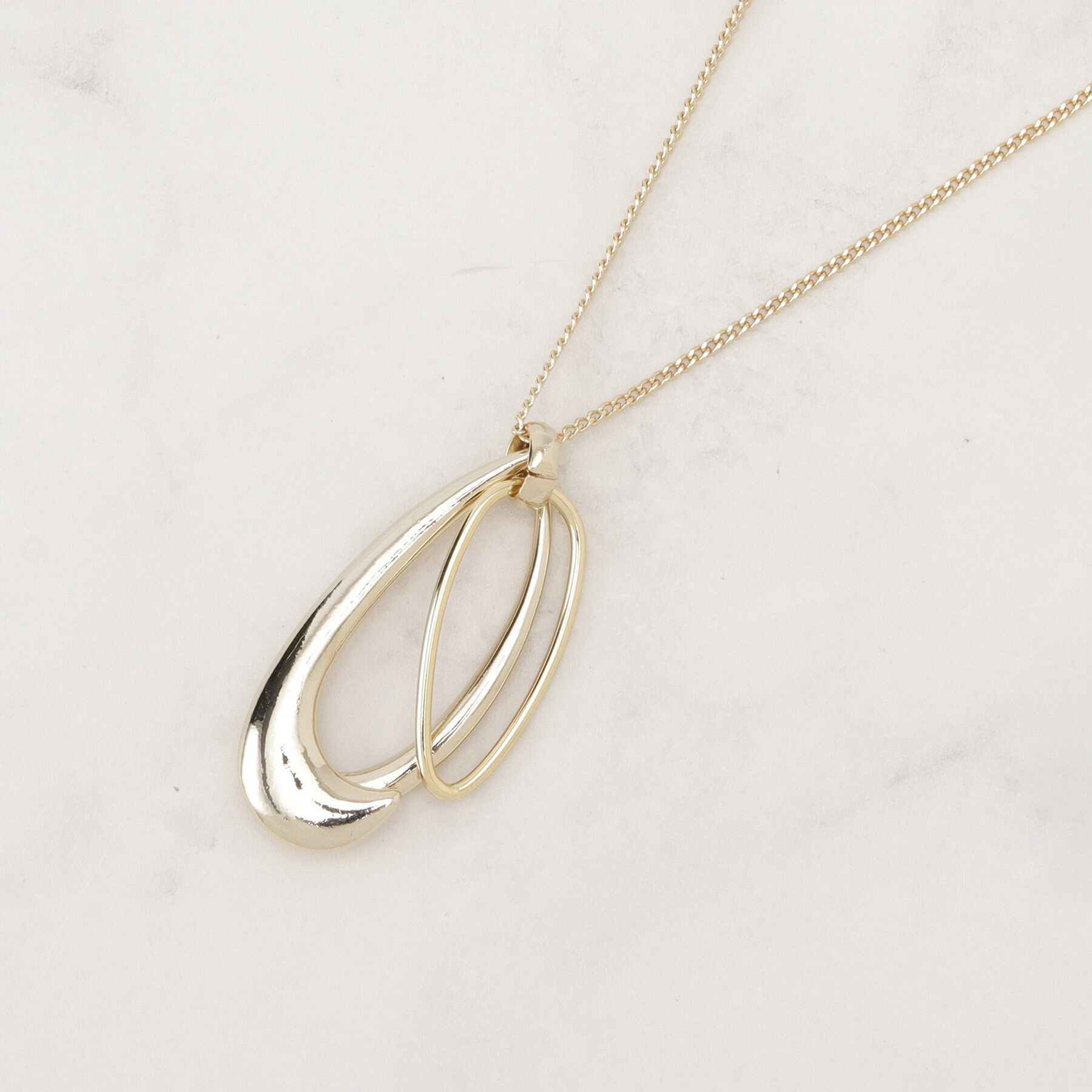 grove「ダブルしずくモチーフネックレス」|ネックレス|ゴールド(007)