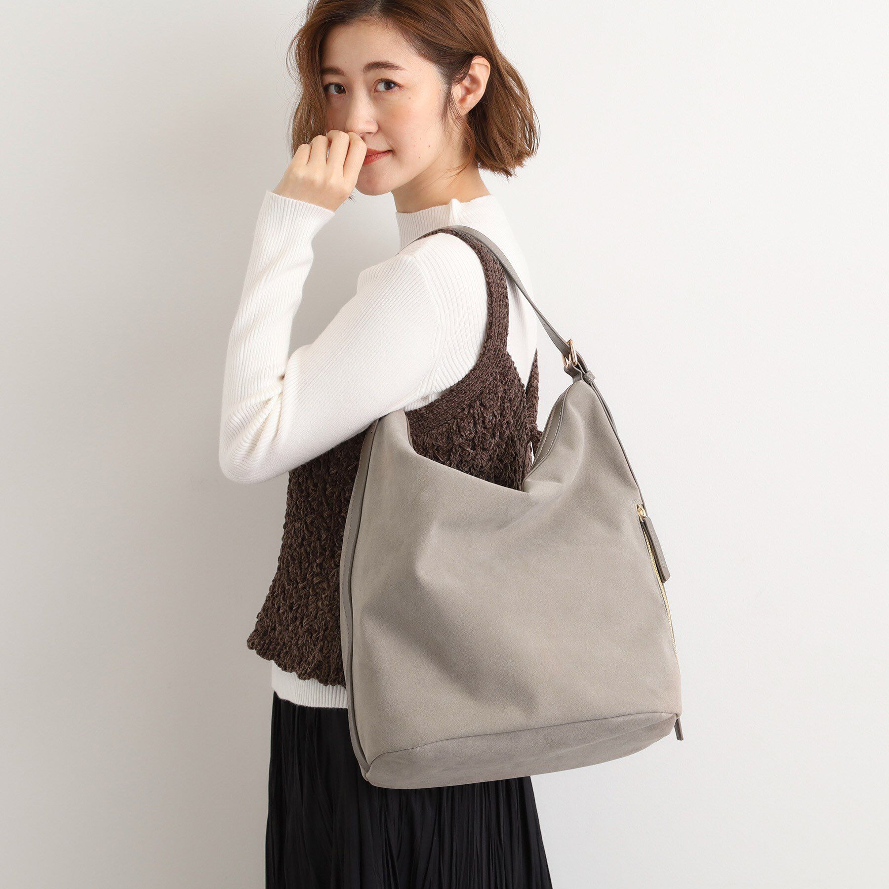 grove「スエード調コンビワンンショルダー」|ショルダー・メッセンジャー|