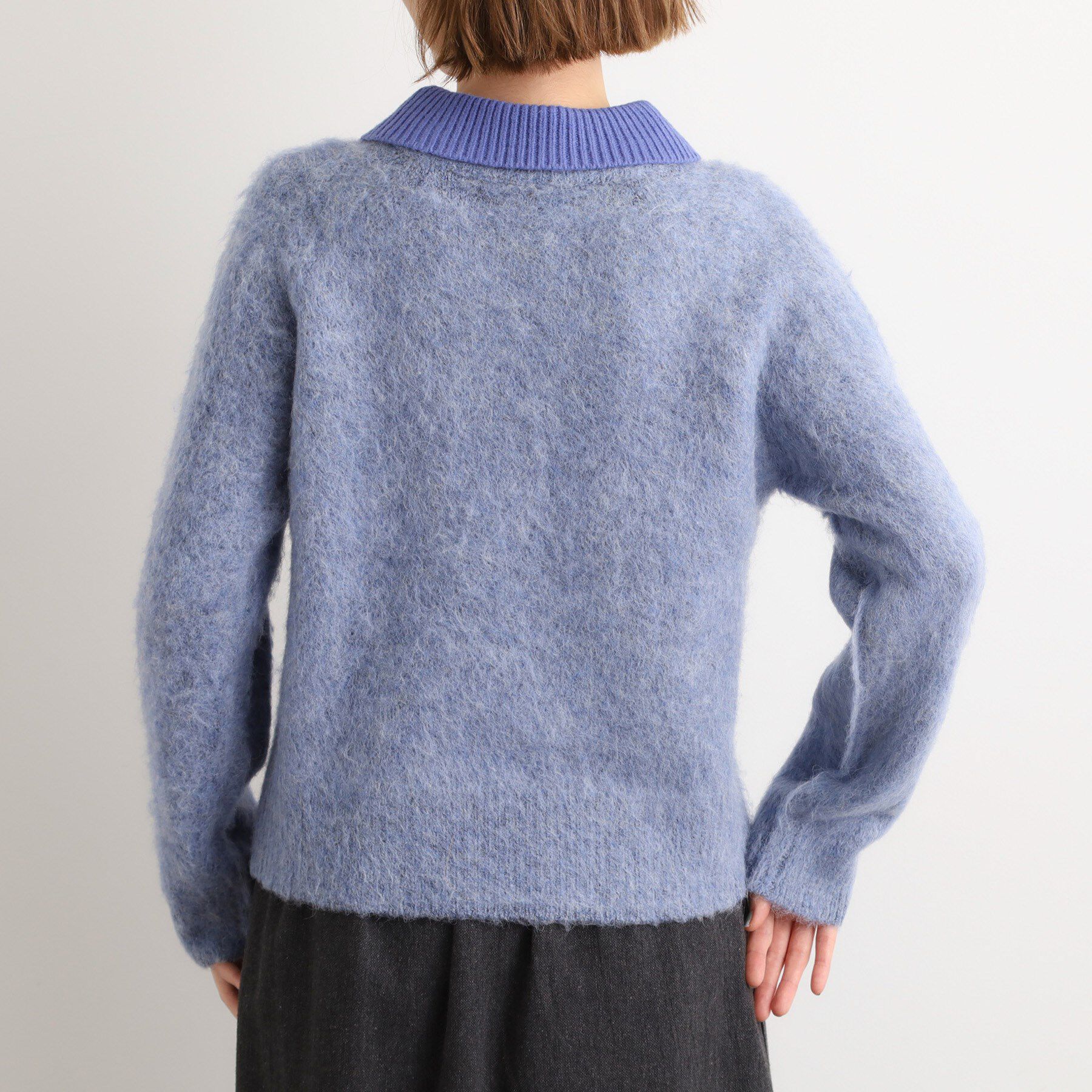 grove「異素材ビッグカラーニット」|ニット・セーター|