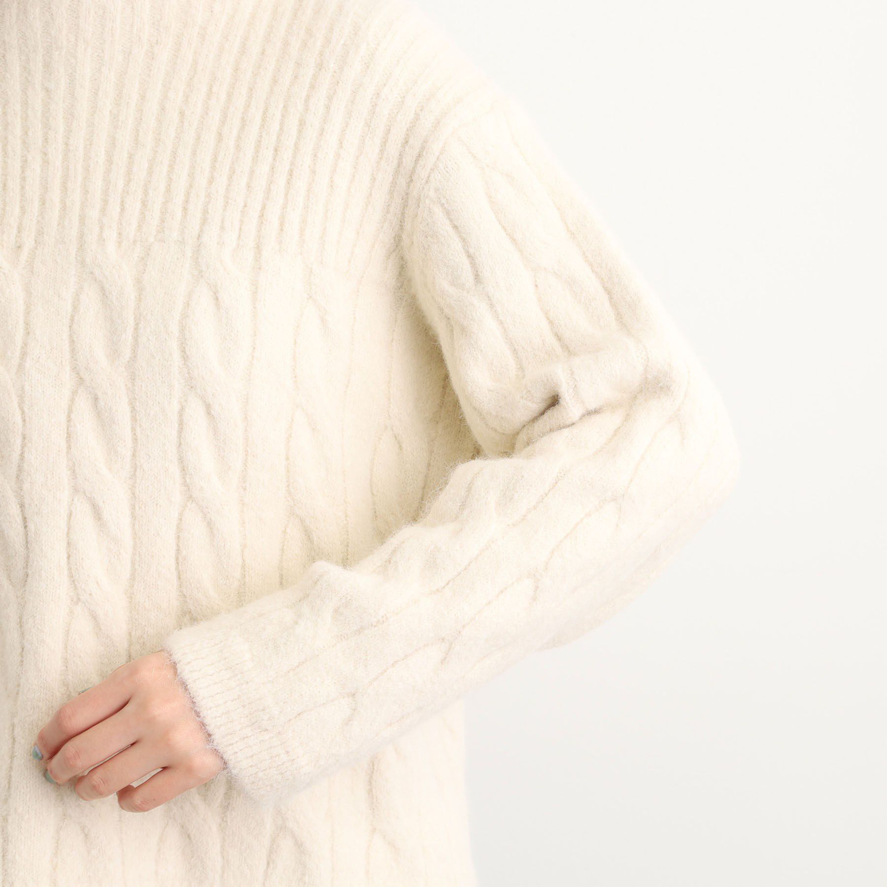 grove「ふんわり包み込む ケーブルボートネックニット」|ニット・セーター|