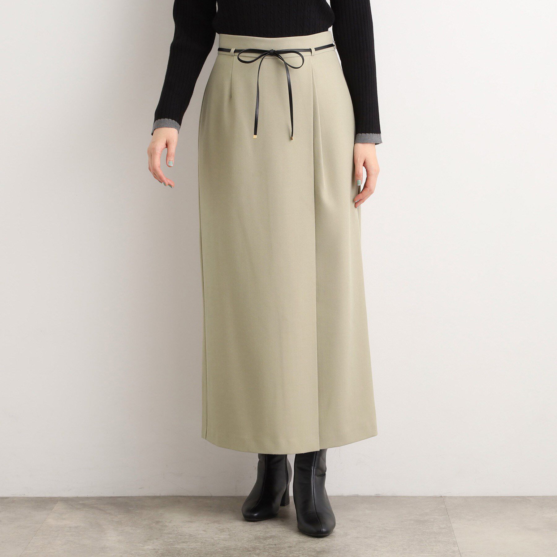 grove「合皮ベルト付きナロースカート」|スカート|