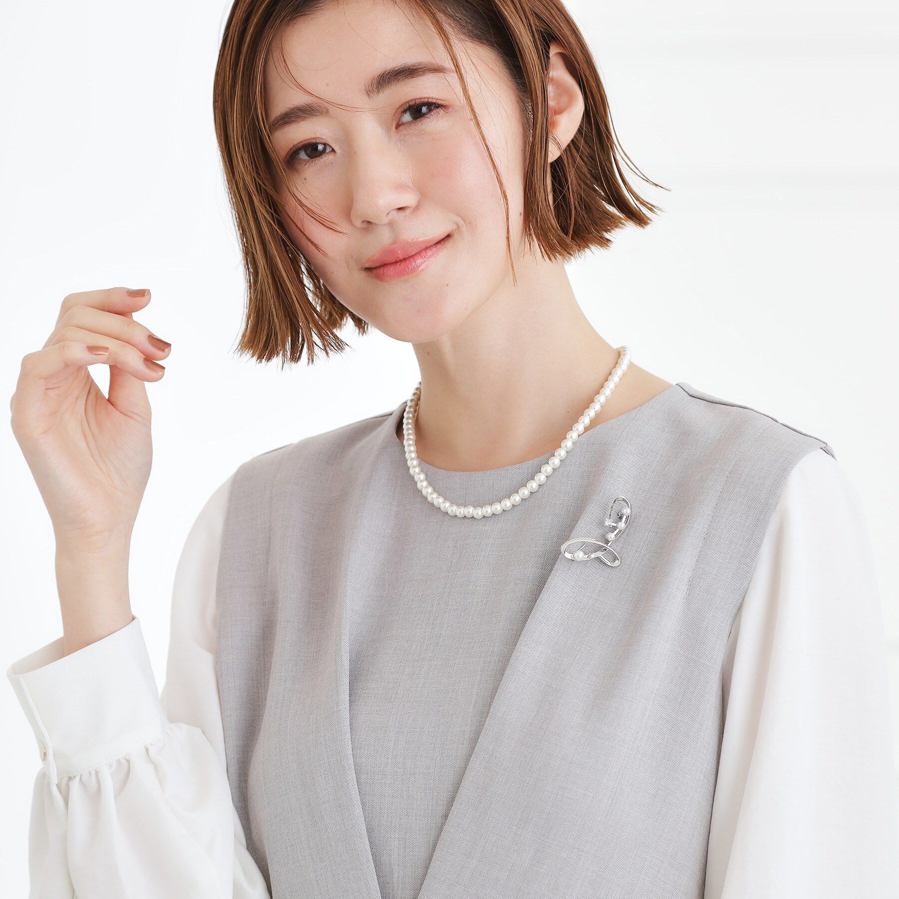 grove「マグネットガラスパールネックレス」|ネックレス|