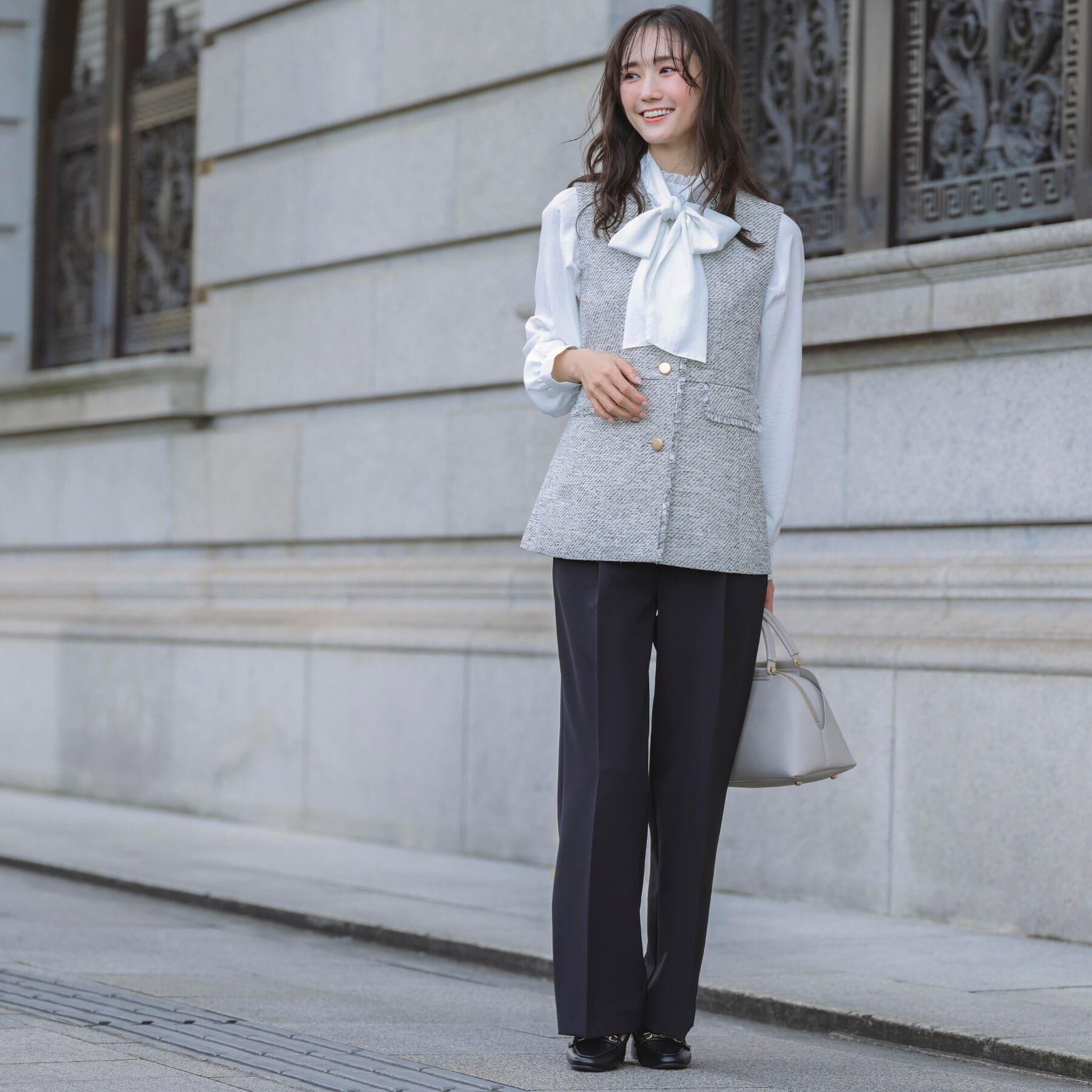 grove「【手洗いOK】ツイードペプラムジレ」|ベスト・ジレ|