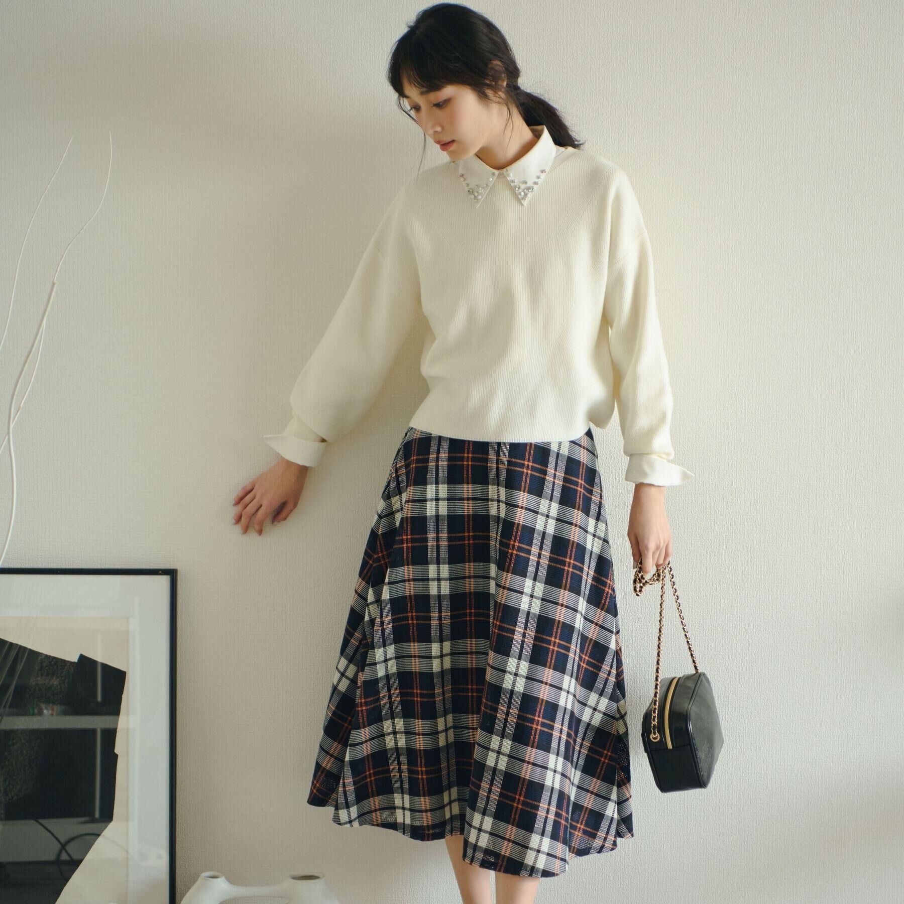 grove「ビジューカラー とろみシャツ」|シャツ・ブラウス|