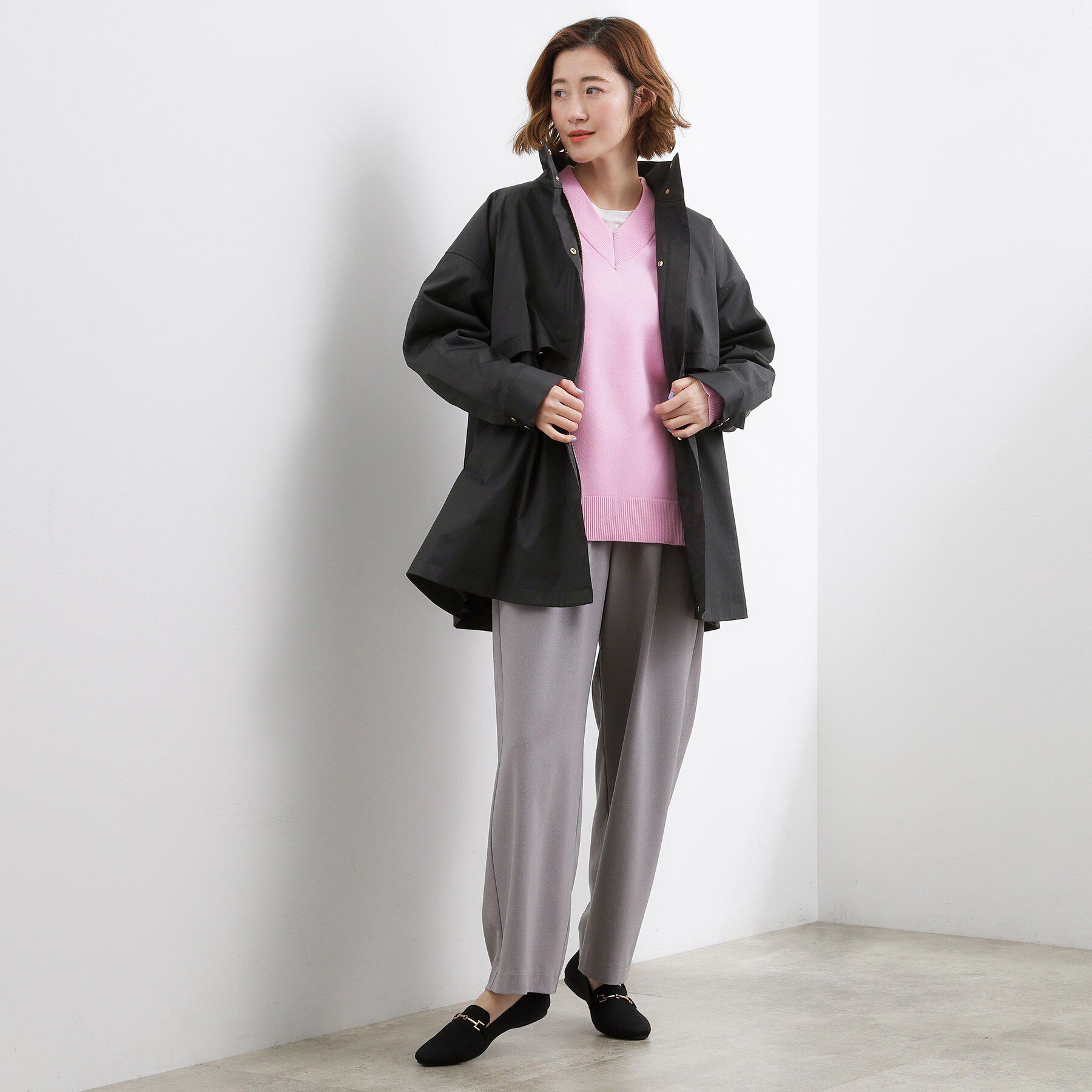 grove「【撥水／シルエット2WAY】羽織るだけでサマになる、スタンドネックテントラインコート」|その他|