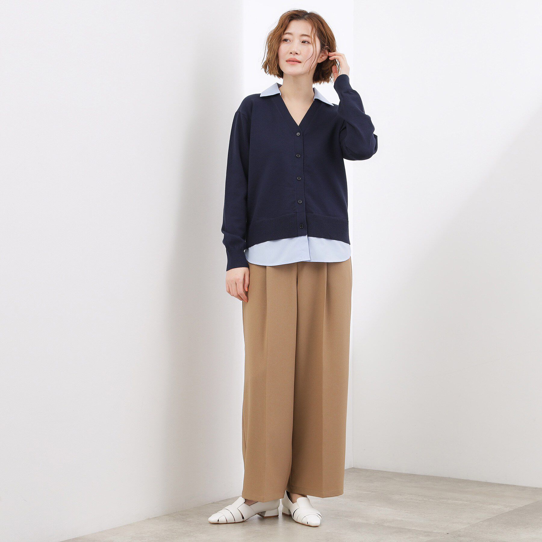 grove「シャツドッキング ニットカーディガン」|カーディガン|