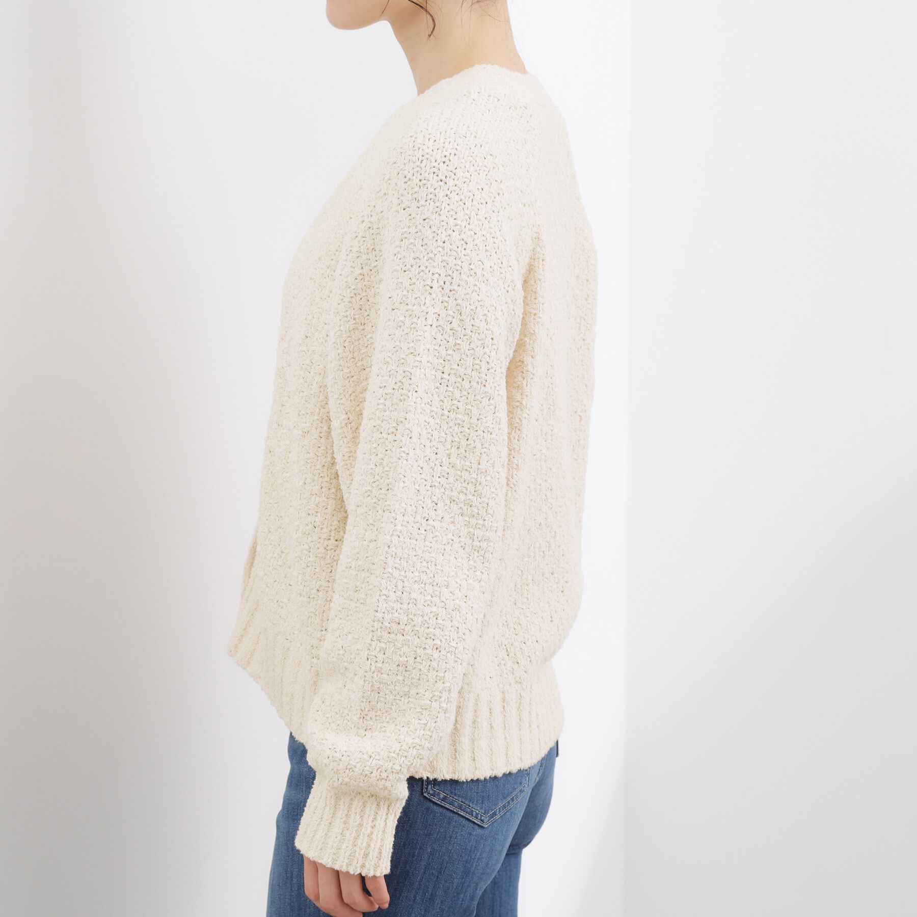 grove「コットン混バスケットVネックカーディガン」|カーディガン|