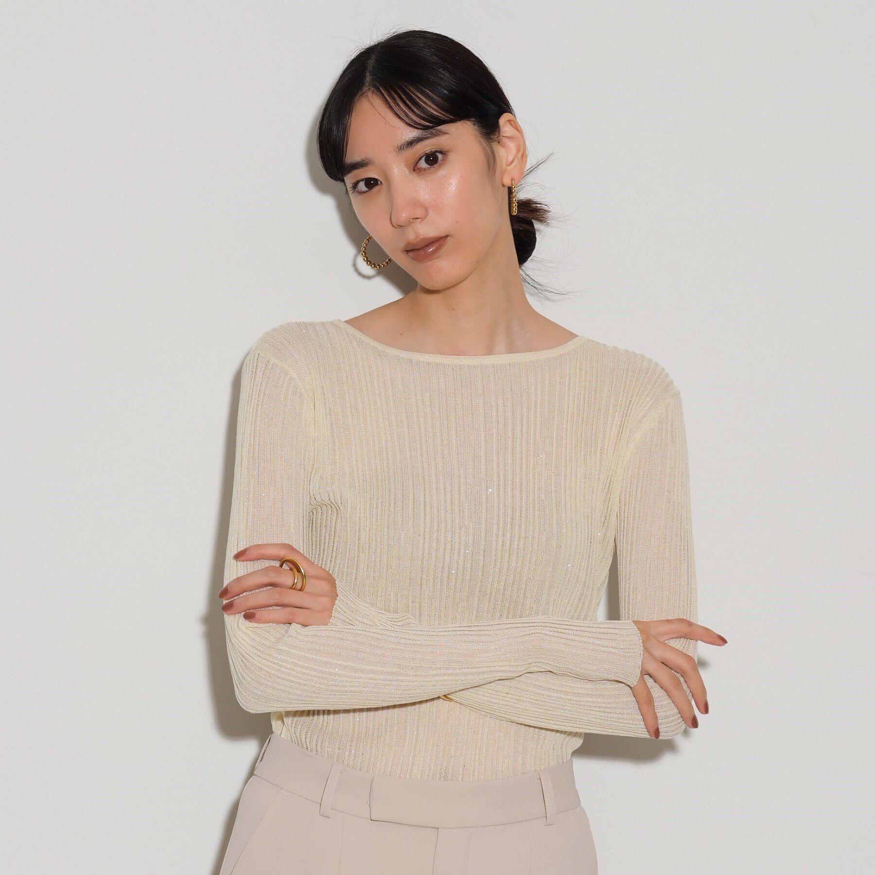 GALLEST「シアースパンコールニット」|ニット・セーター|ｱｲﾎﾞﾘｰ(004)