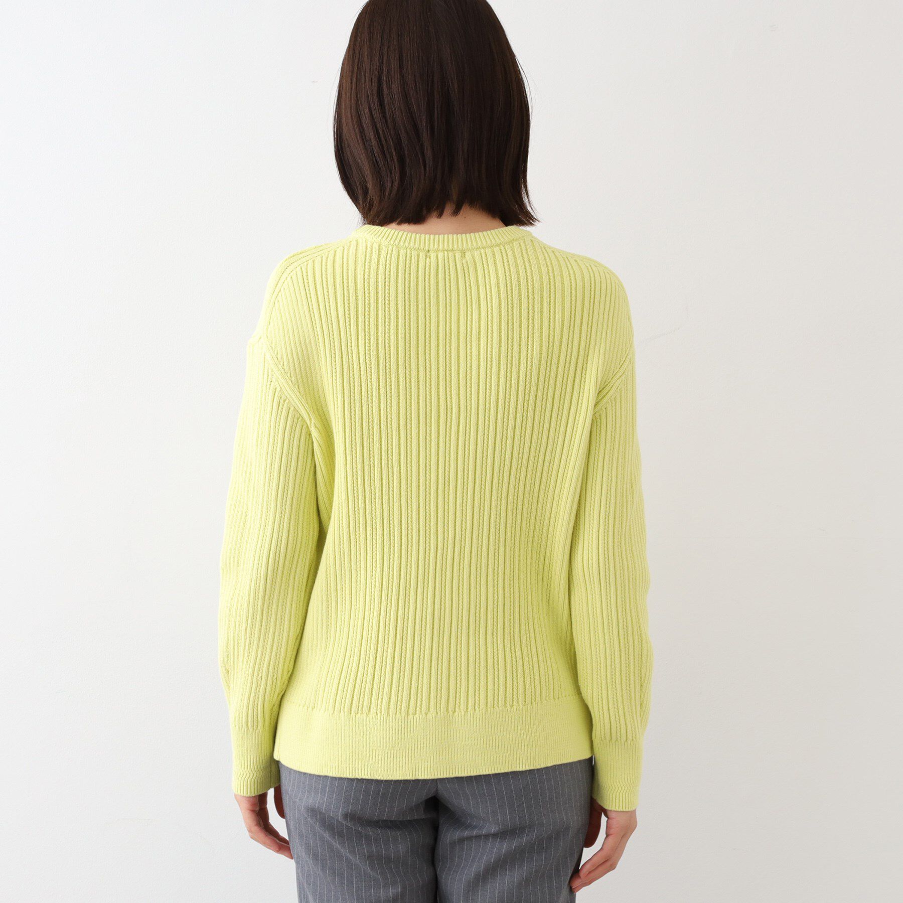 INDIVI「【コットン混／洗える】ミニケーブル柄ニット」|ニット・セーター|