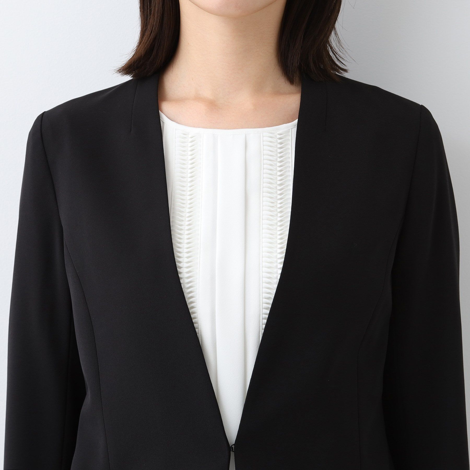 INDIVI「【洗える／UVケア／スーツ】ストレッチノーカラージャケット」|スーツ|