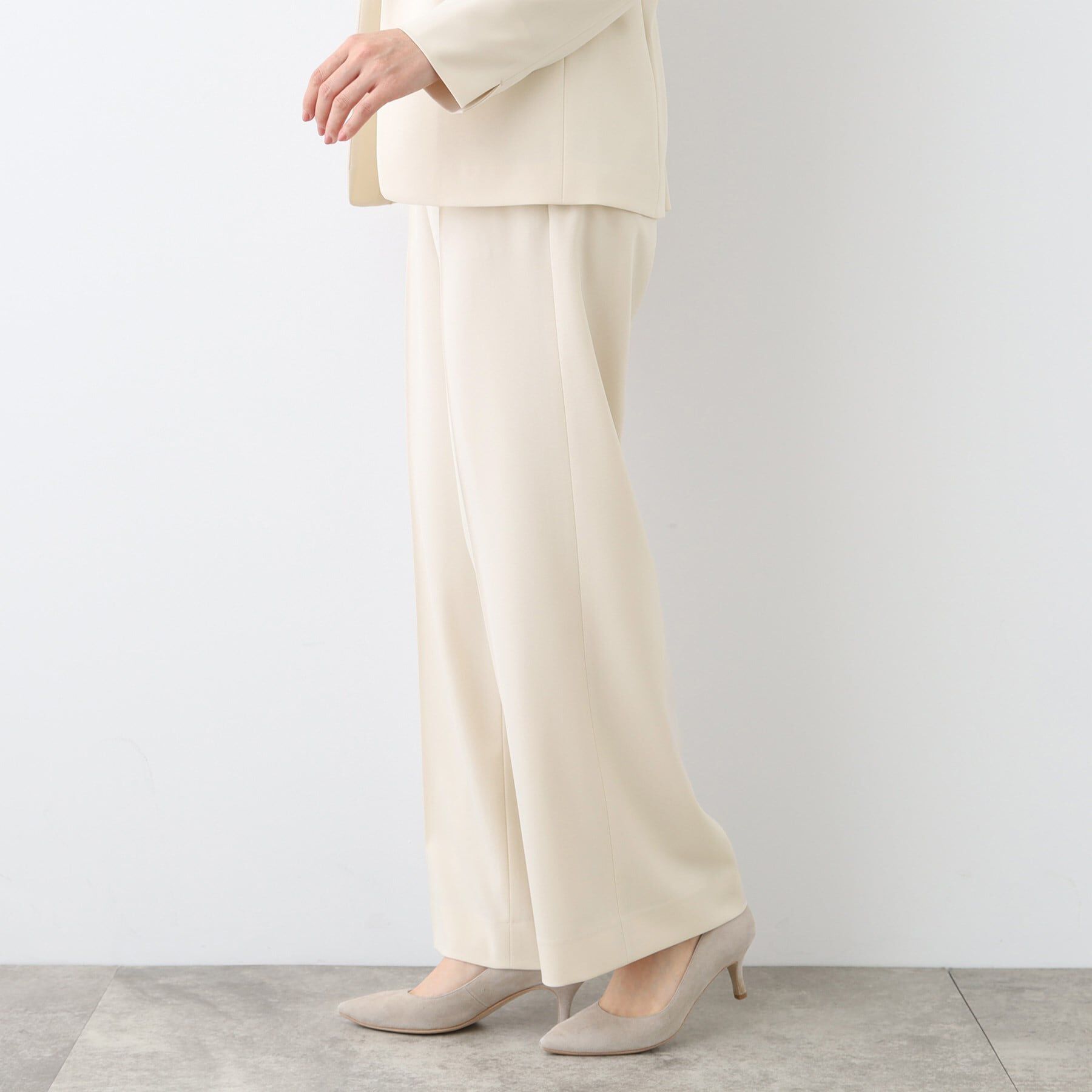 INDIVI「【洗える／UVケア／スーツ】ストレッチワイドパンツ」|スーツ|