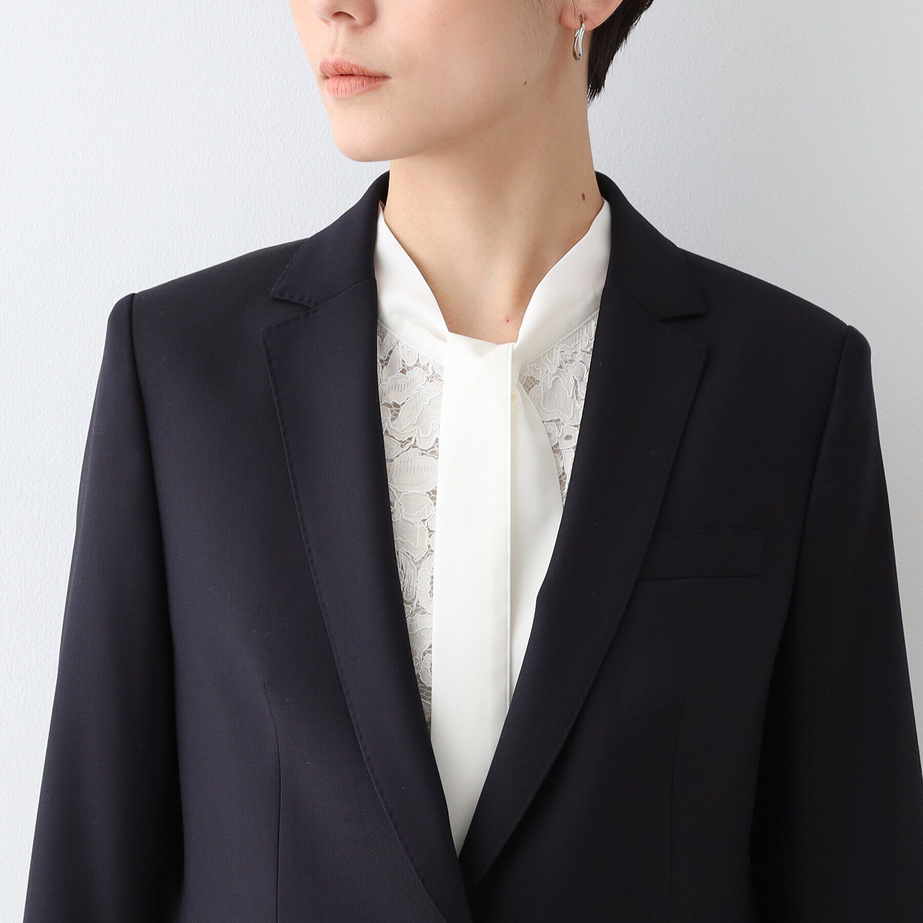 INDIVI「【日本製／インポート素材】ウールストレッチ テーラードカラージャケット」|スーツ|