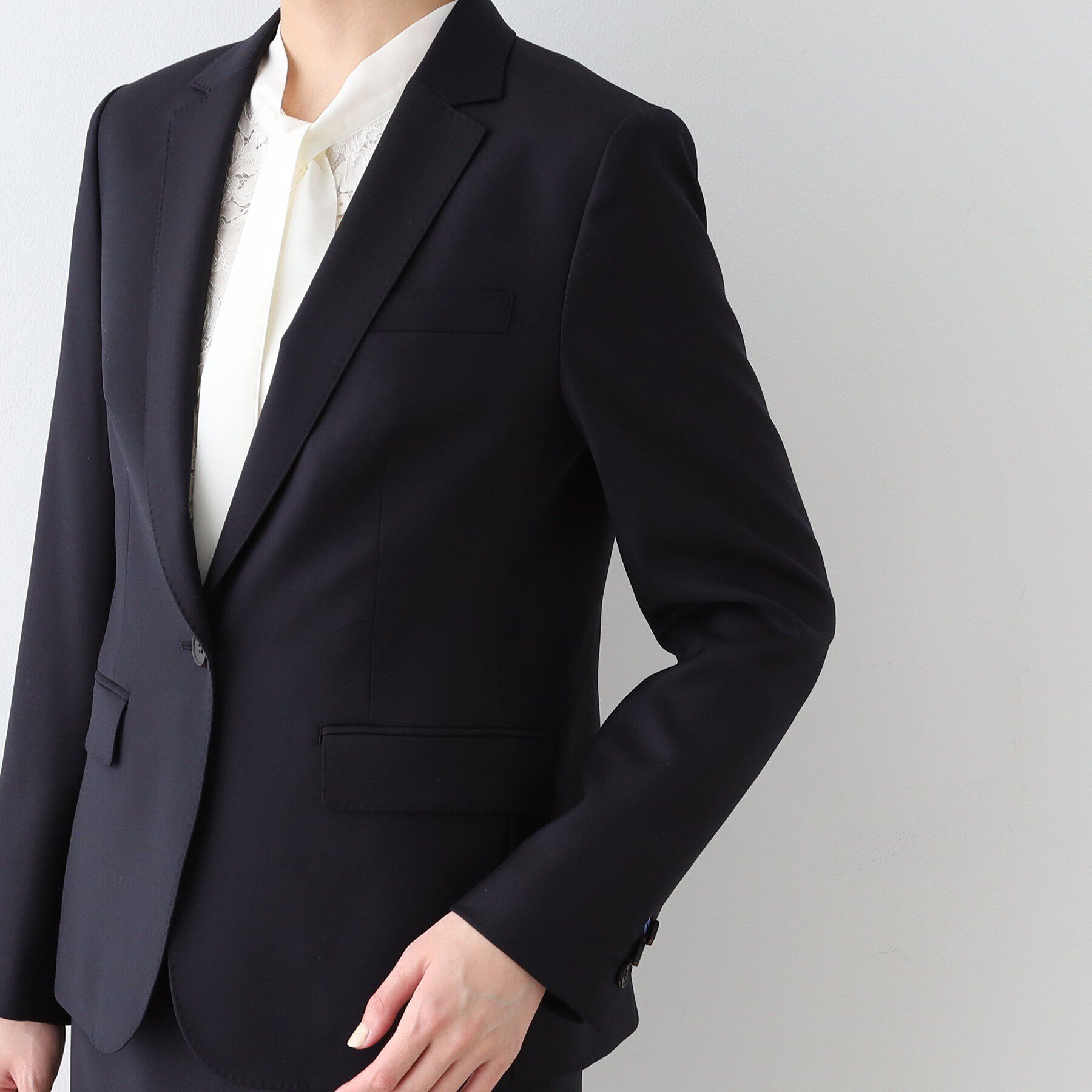 INDIVI「【日本製／インポート素材】ウールストレッチ テーラードカラージャケット」|スーツ|